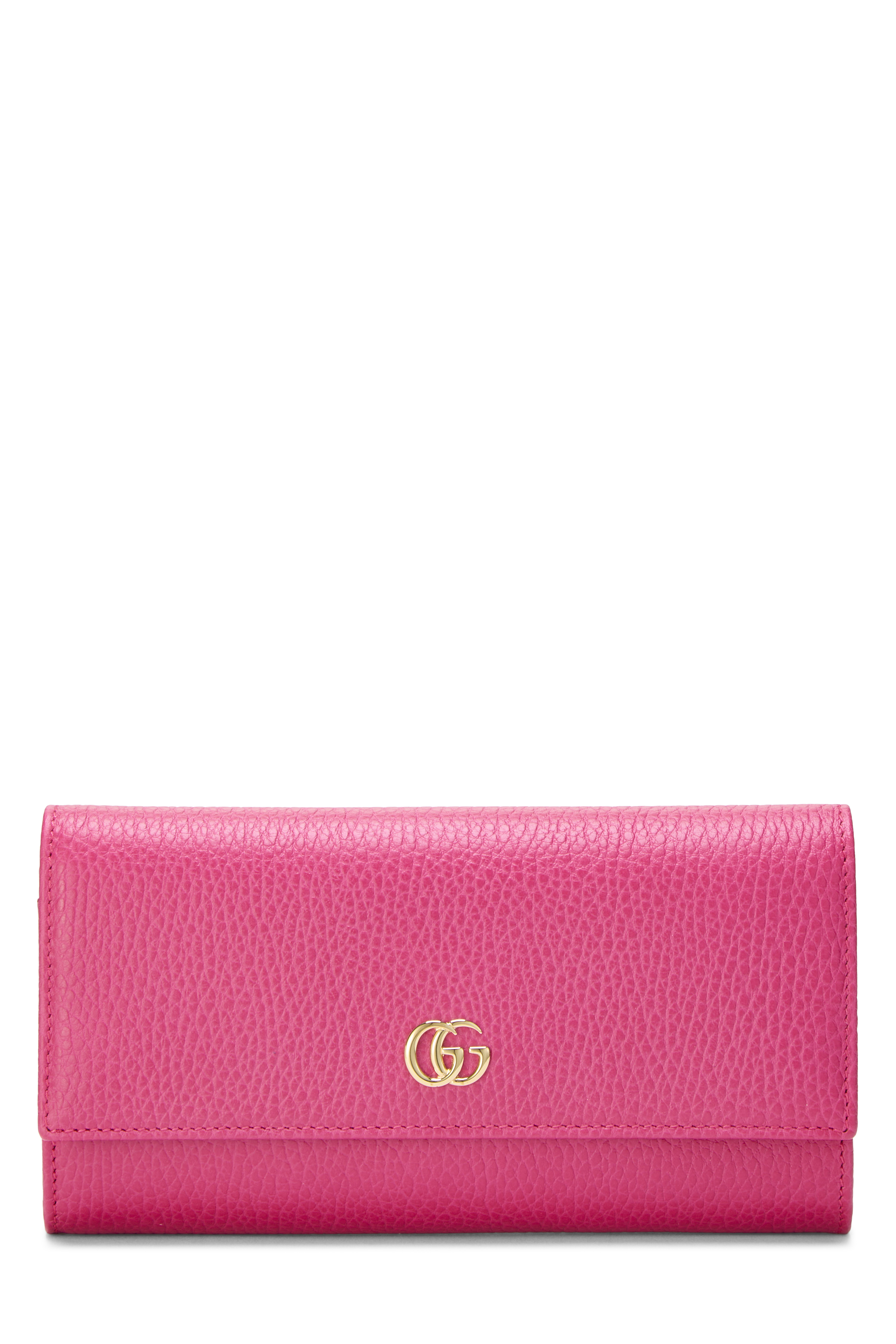 Women's Gucci Pink Leather GG Continental Wallet in Pink