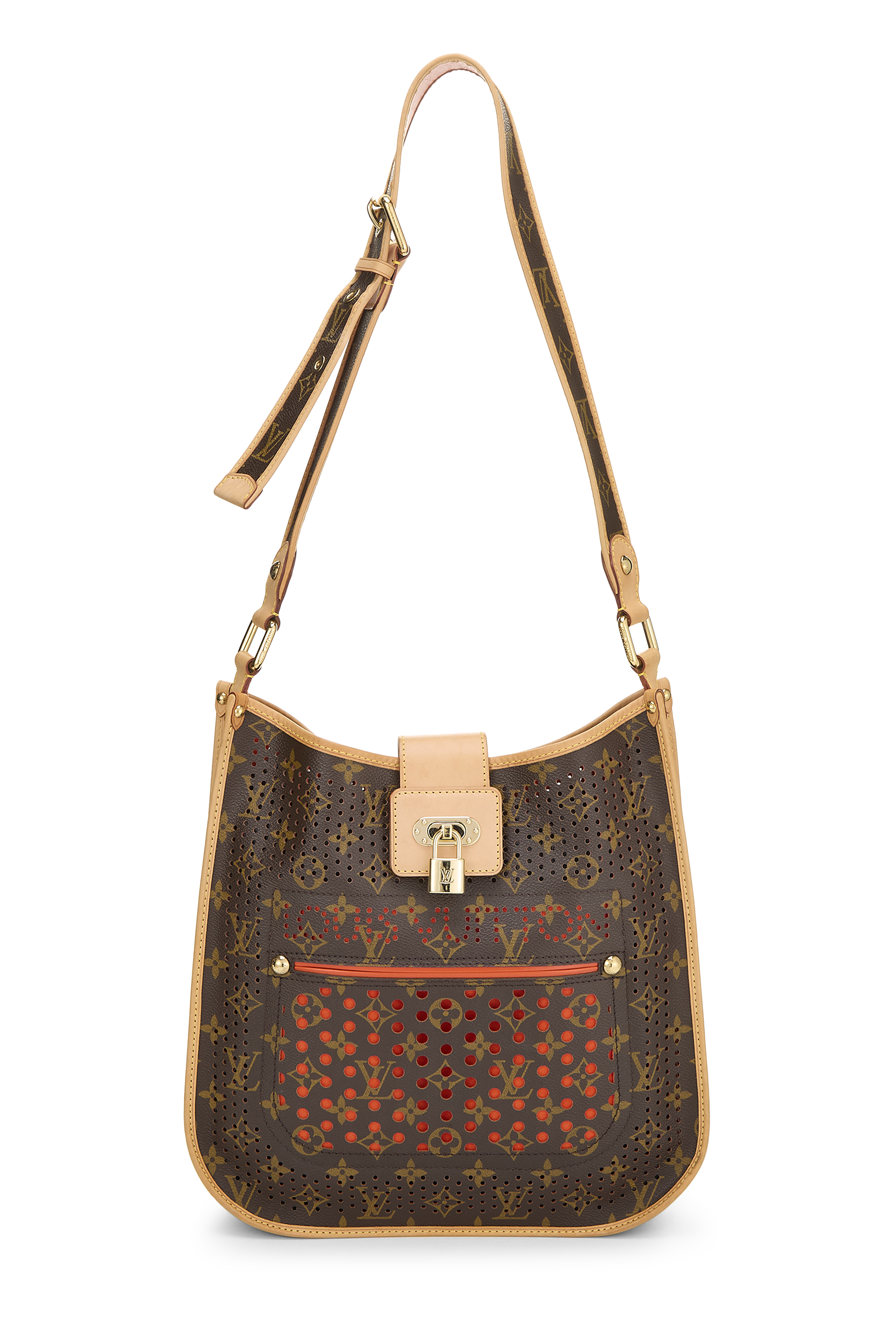 Women's Louis Vuitton Orange Monogram Perforated Musette in Orange