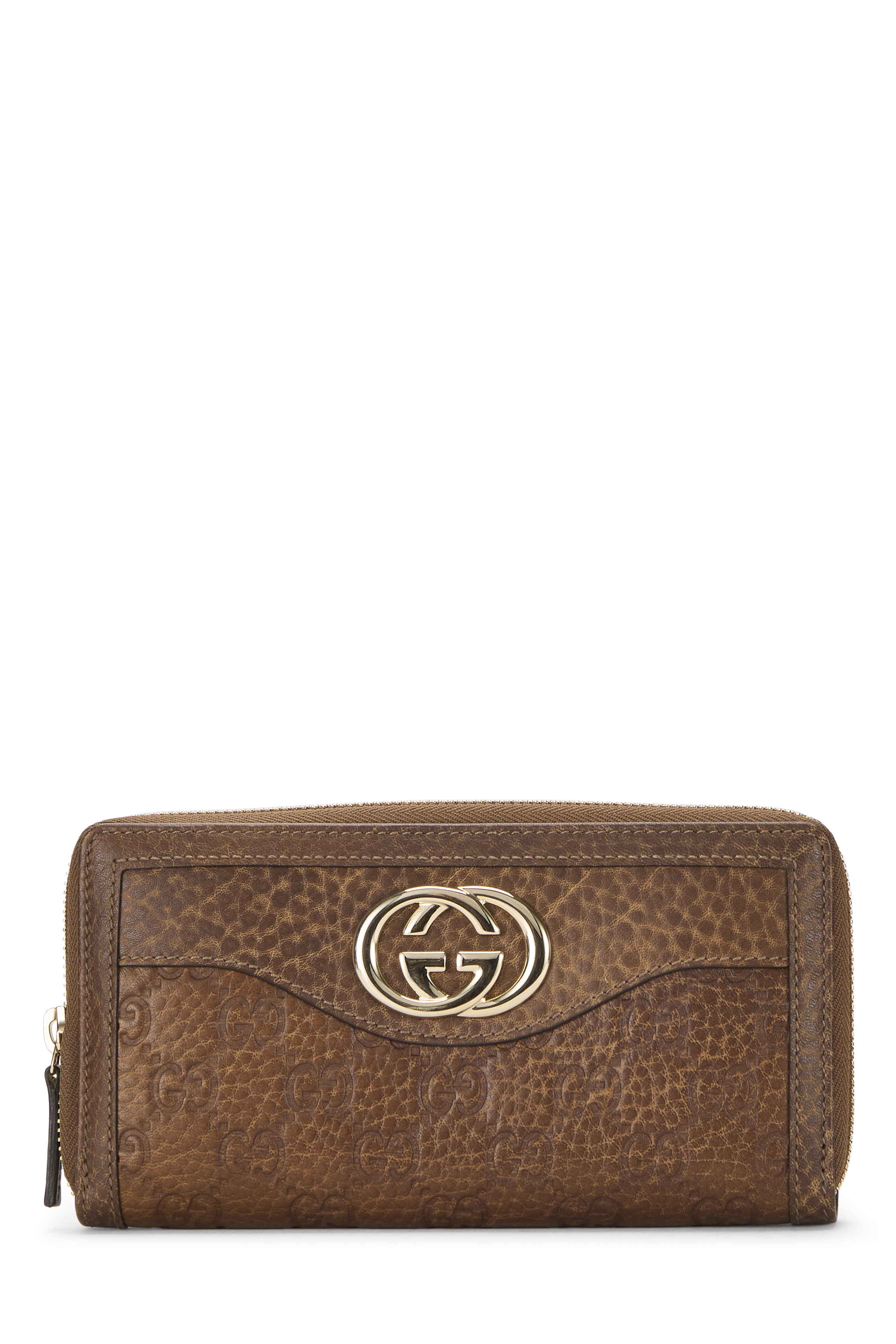 Women's Gucci Brown Guccissima Britt Zip Around Wallet in Brown