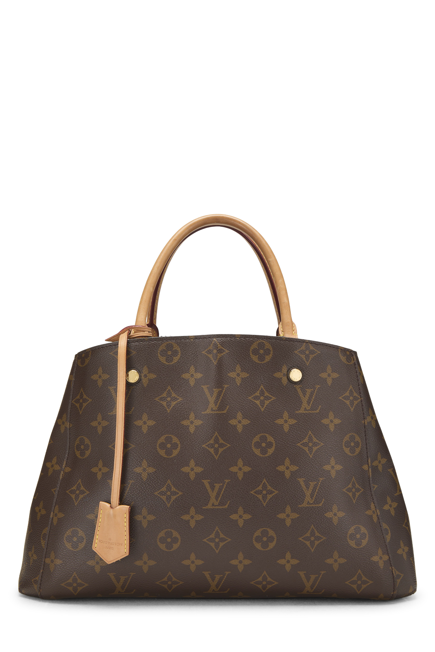 Women's Microfiber Louis Vuitton Monogram Canvas Montaigne MM in Brown