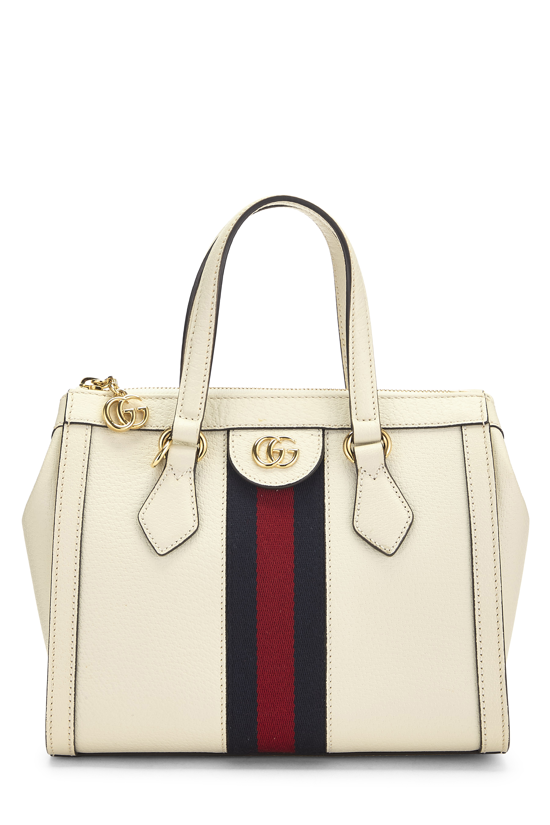 Women's Gucci White Leather Ophidia Tote Small in White Small