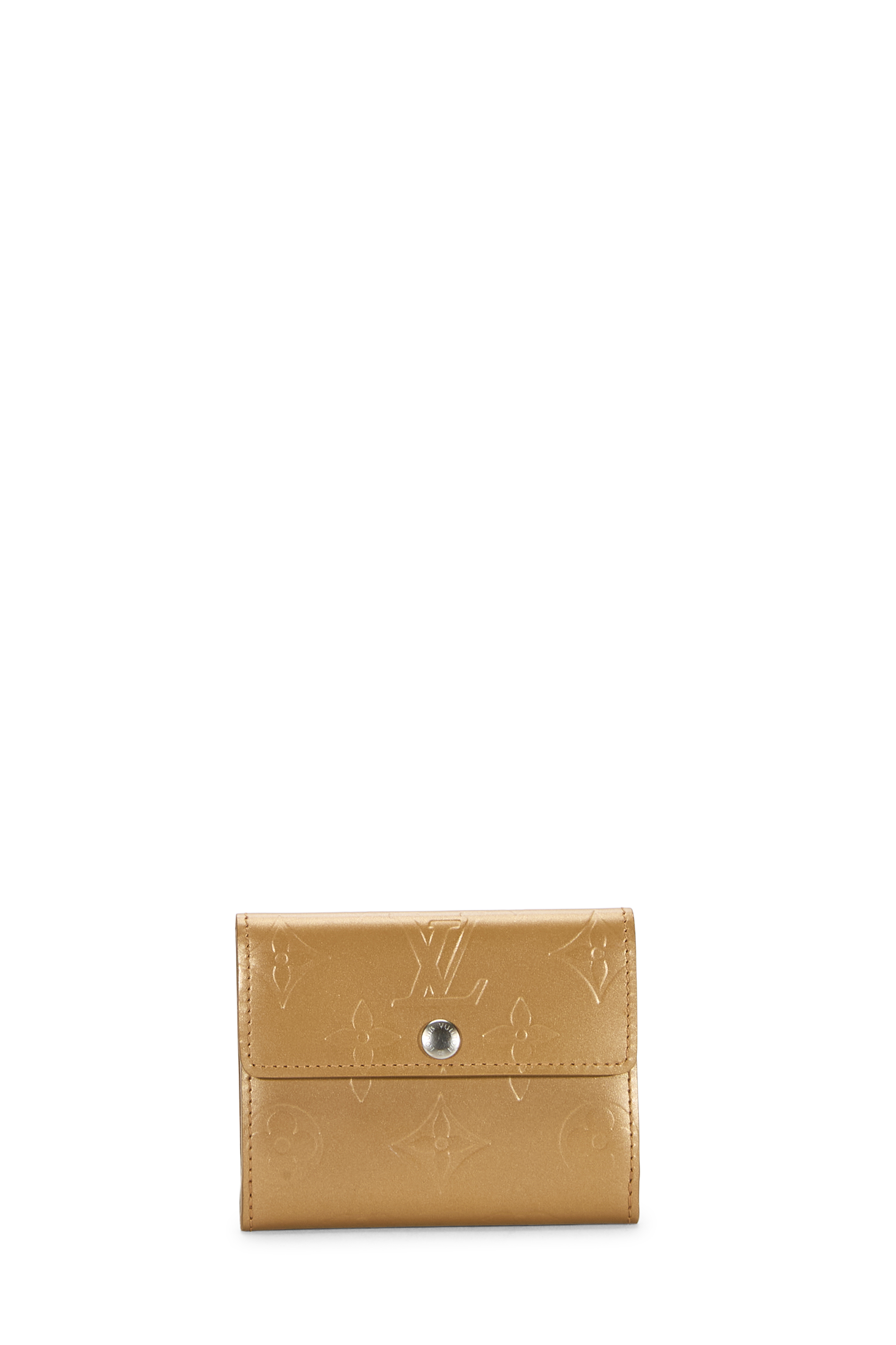 Women's Louis Vuitton Beige Mat Vernis Ludlow Card Holder in Beige