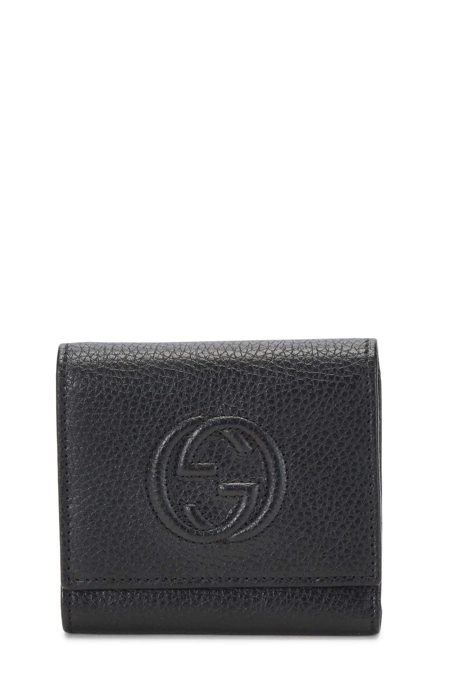 Women's Gucci Black Leather Soho Trifold Wallet in Black