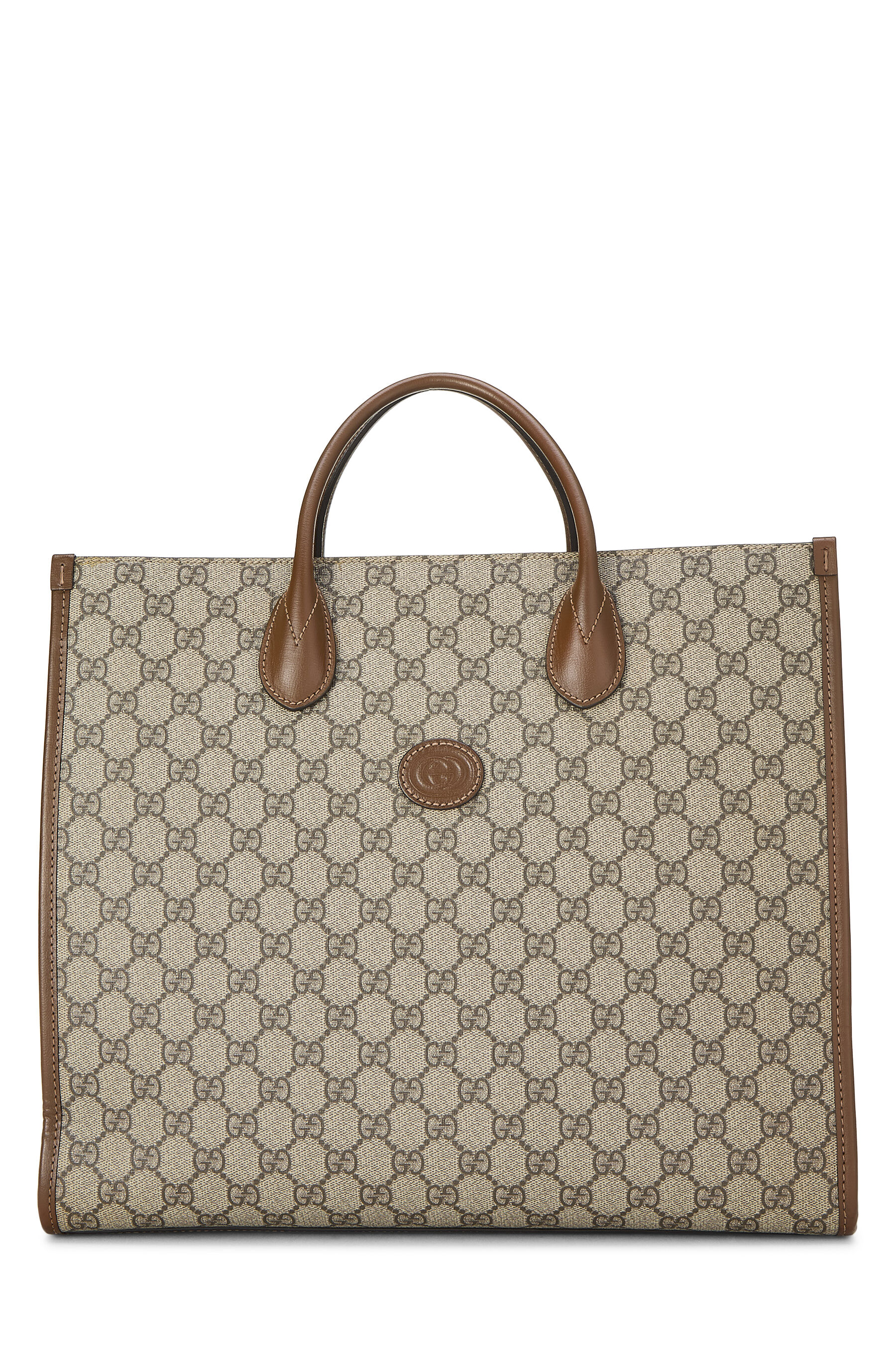 Women's Gucci Original GG Supreme Canvas Interlocking Tote Medium in Brown Medium