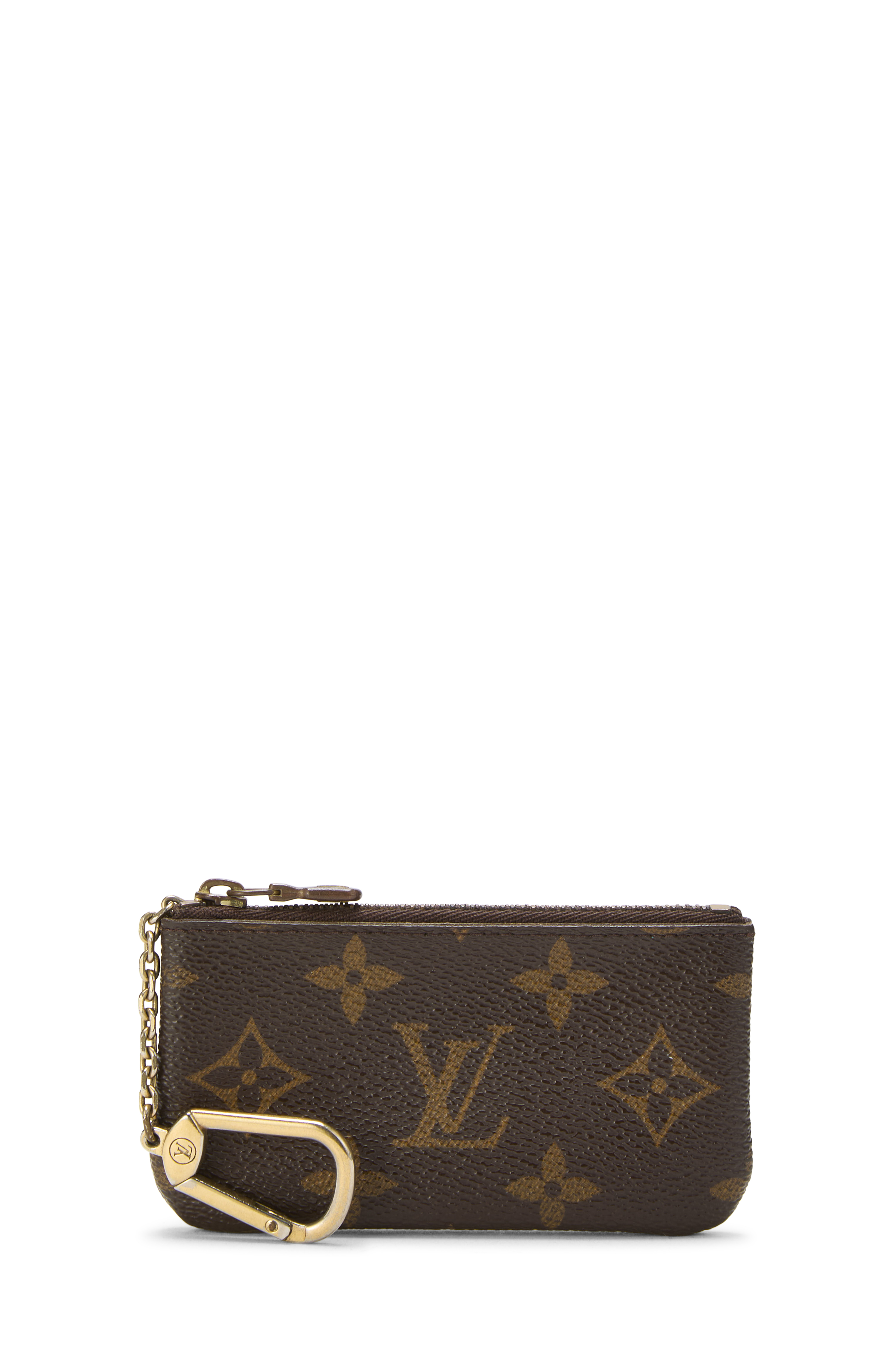 Women's Louis Vuitton Monogram Canvas Pochette Clefs in Brown
