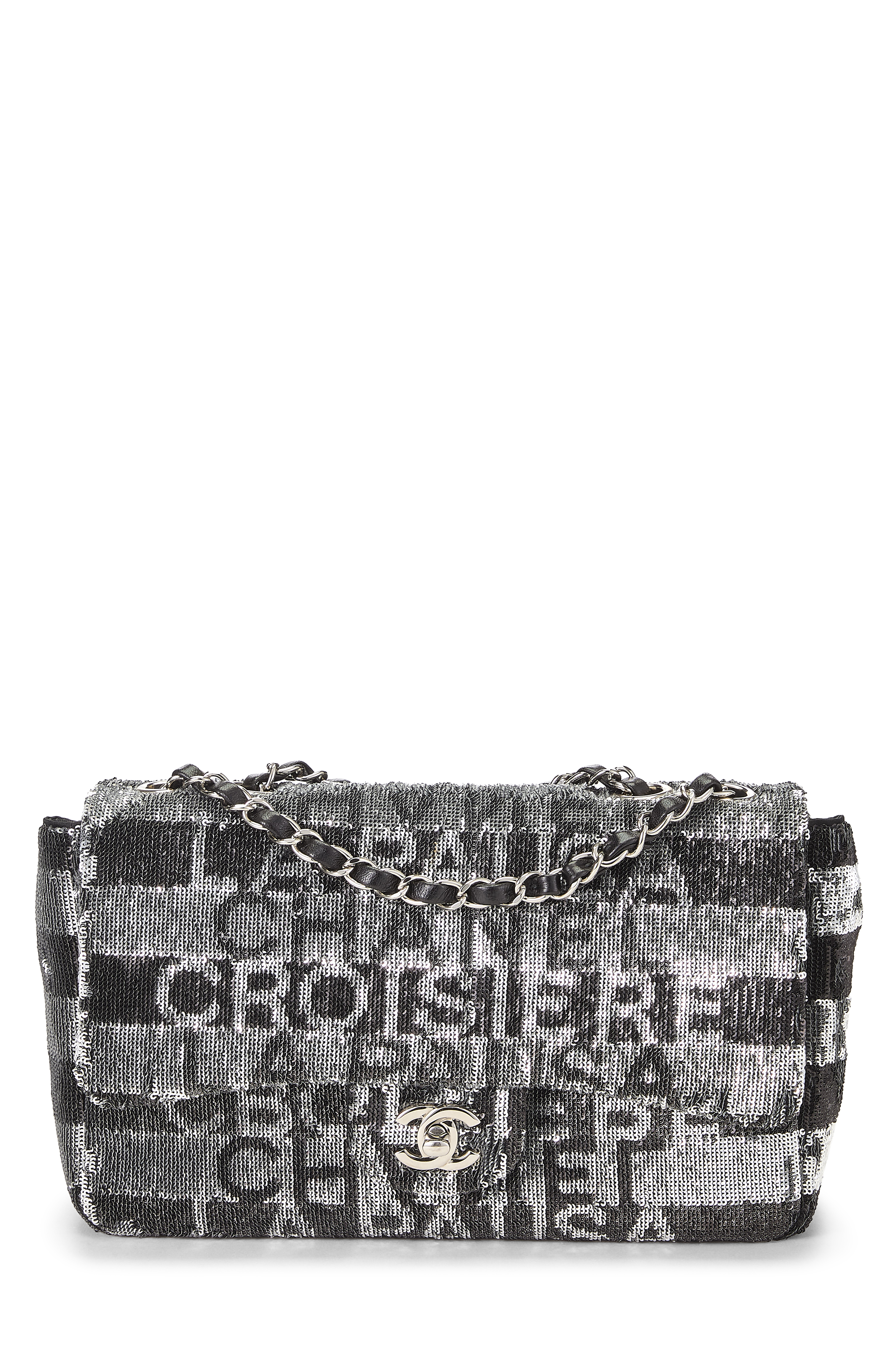 Women's Chanel Black Sequin La Pausa Classic Flap Medium in Black 10"