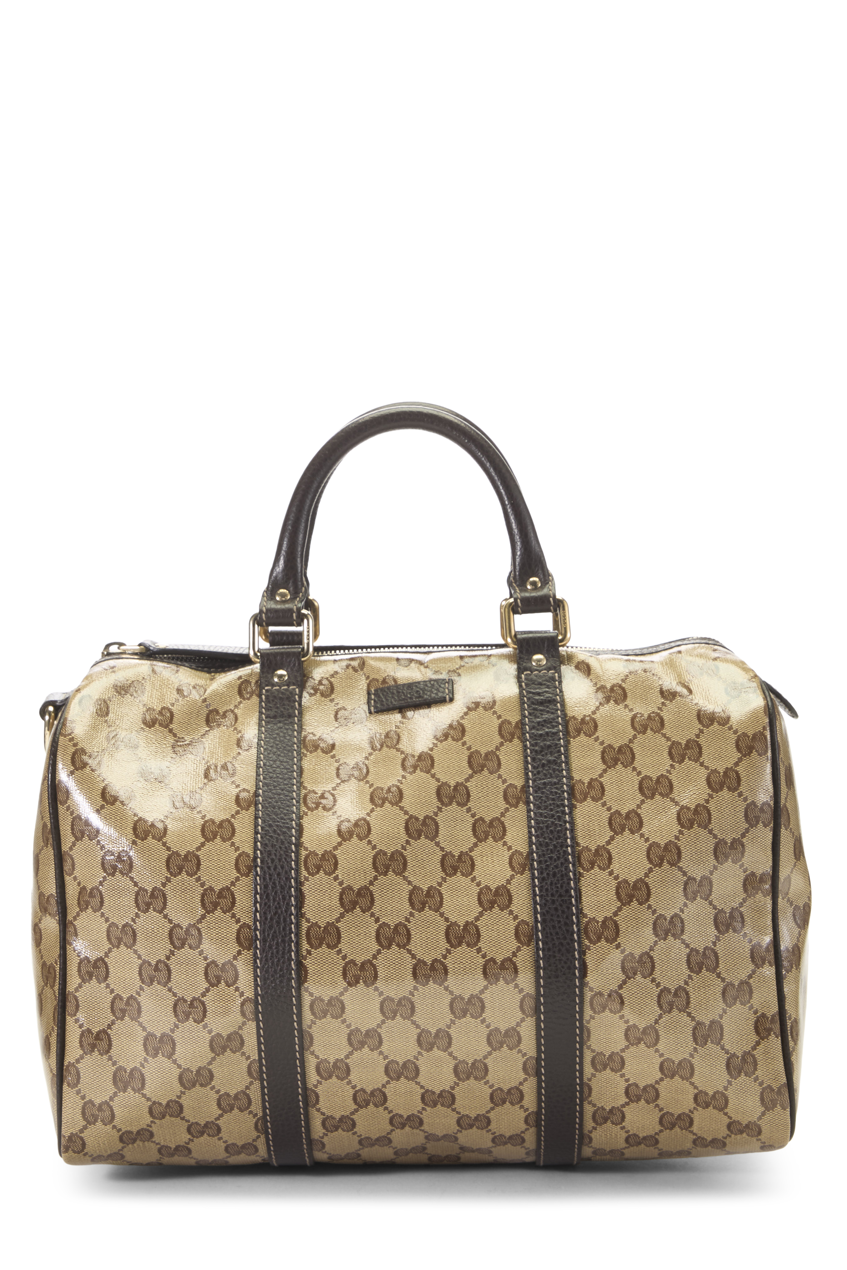 Women's Gucci Brown GG Crystal Canvas Joy Boston Handbag in Brown