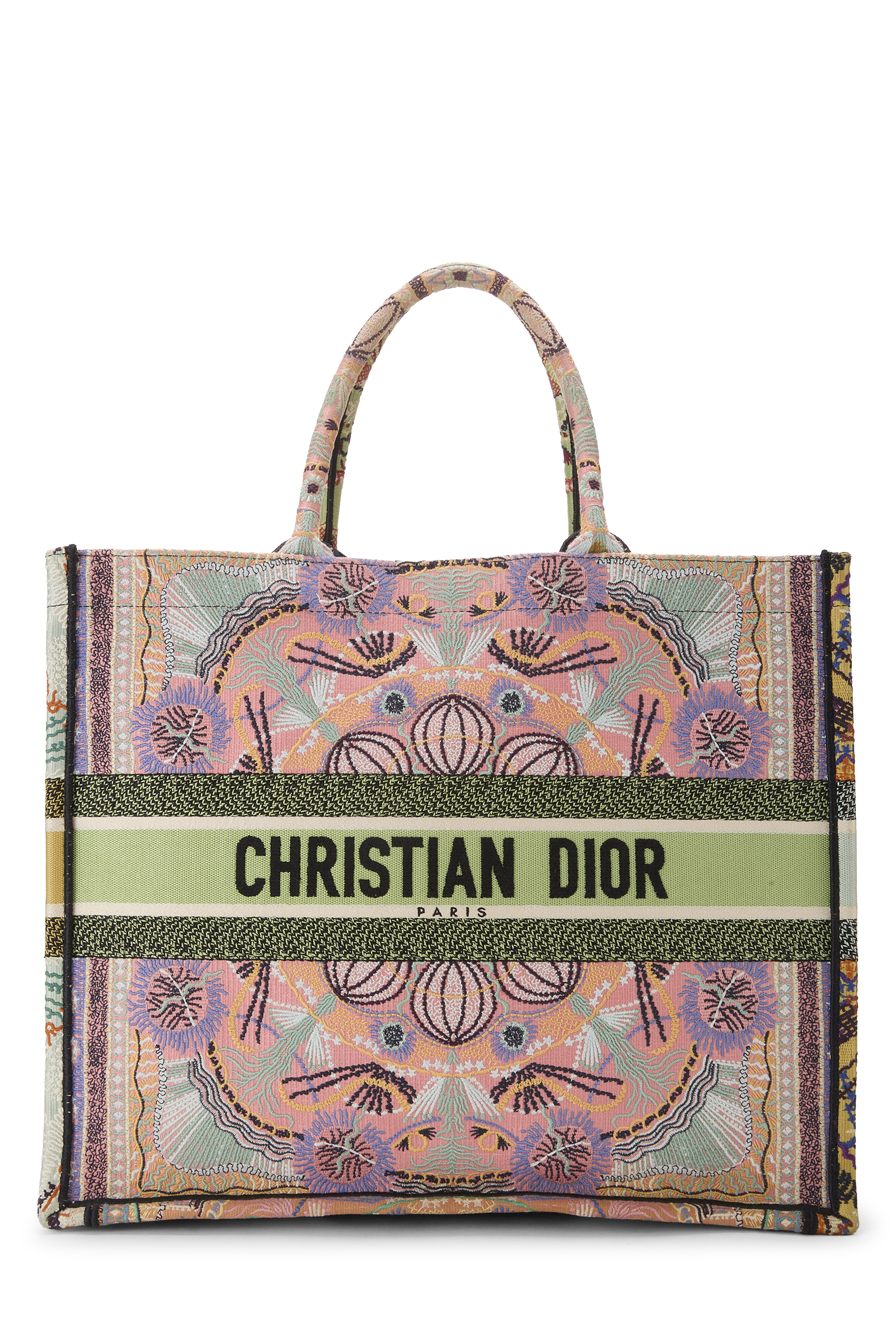 Women's Christian Dior Multicolor Canvas Book Tote Large in Multi Large