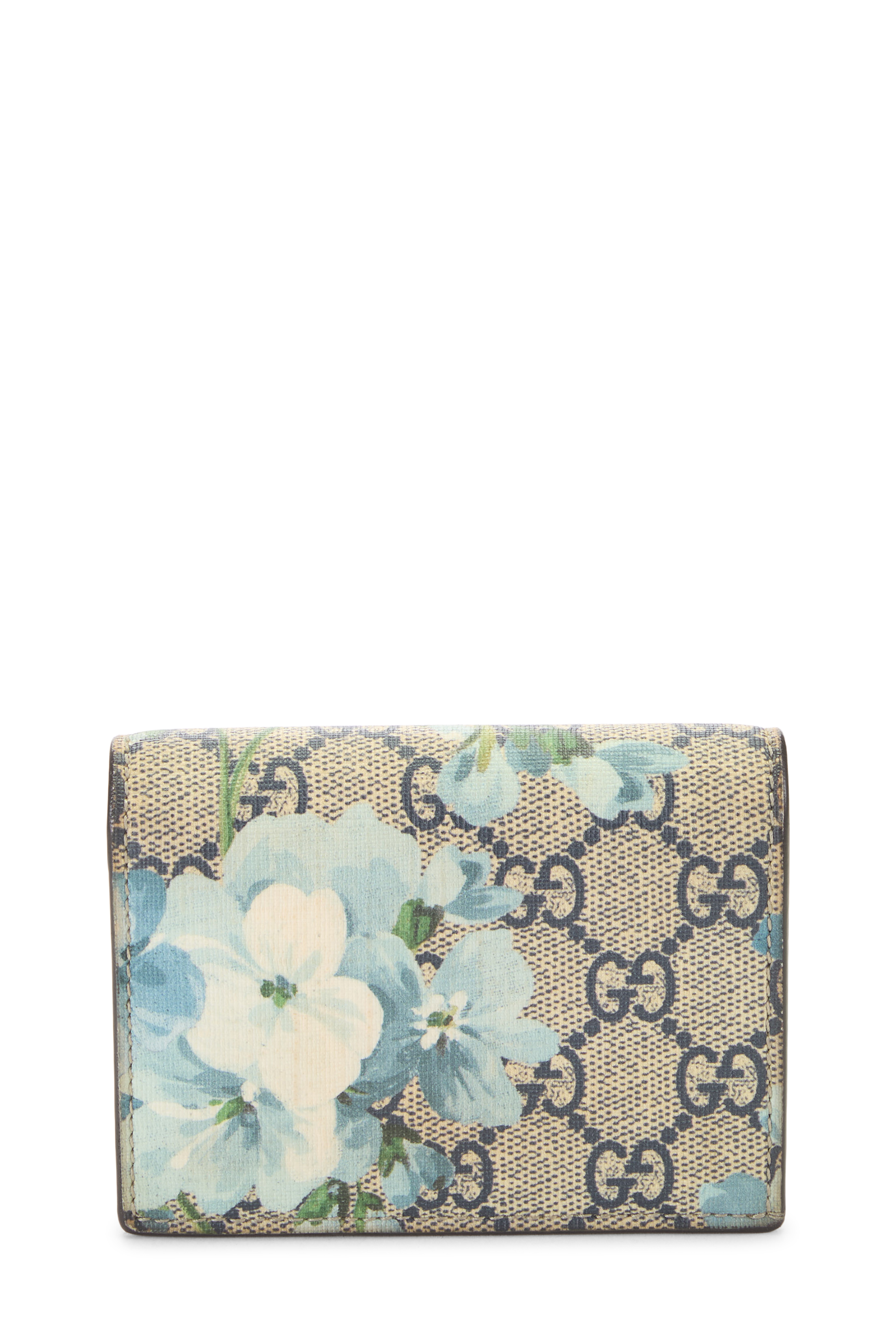 Women's Gucci Blue GG Blooms Supreme Canvas Wallet in Blue