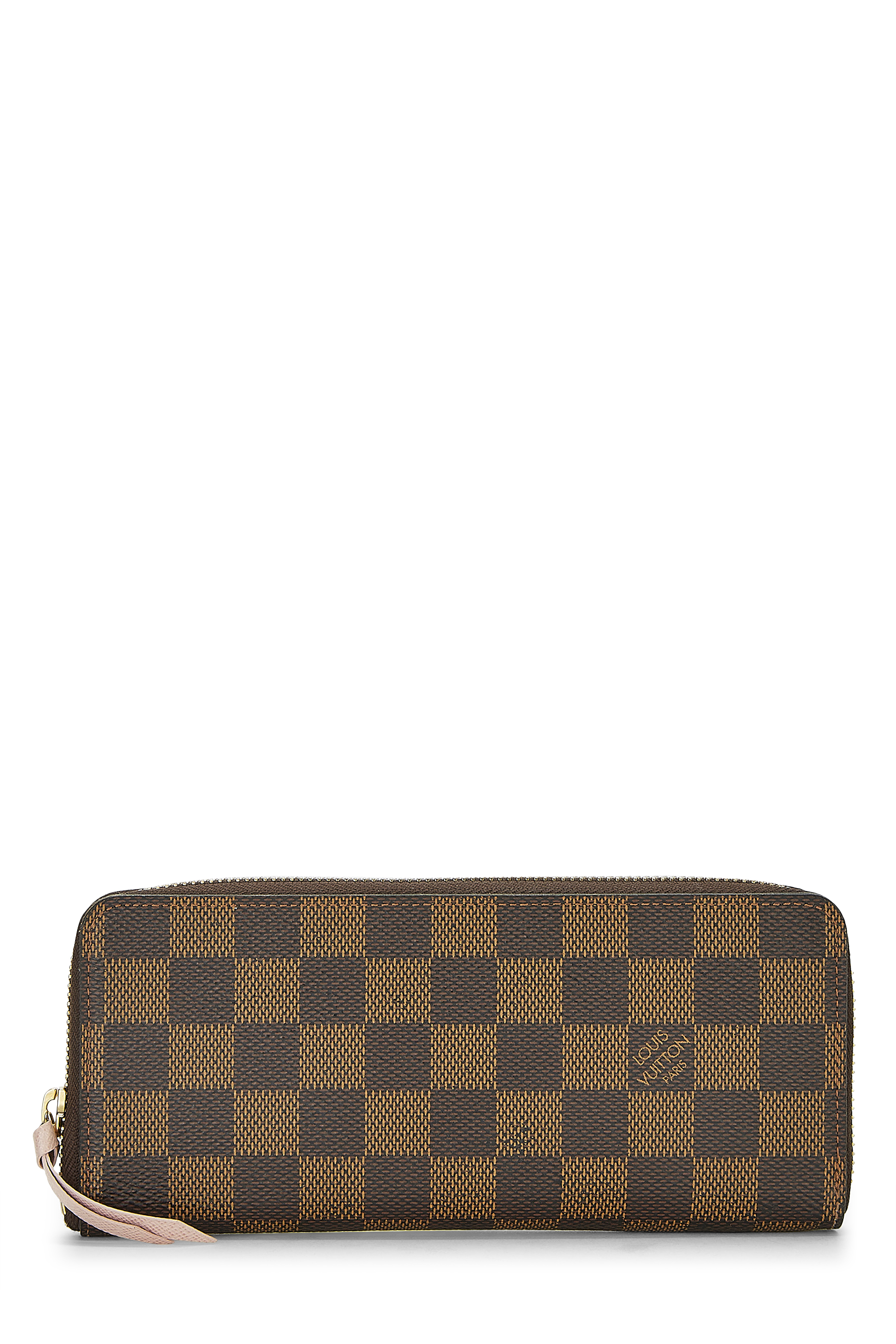 Women's Louis Vuitton Pink Damier Ebene Clemence Wallet in Pink