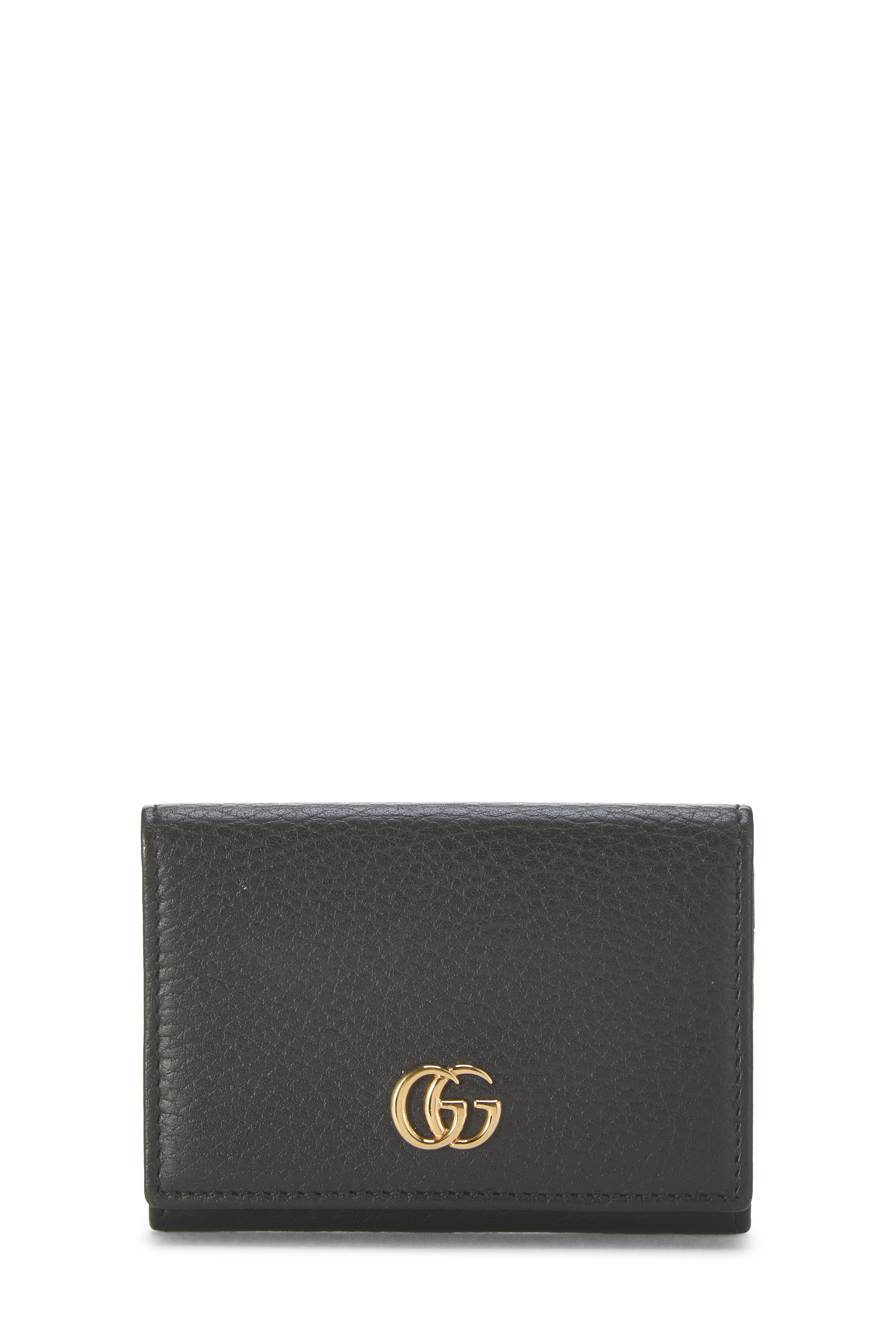 Women's Gucci Black Leather GG Marmont Card Case in Black
