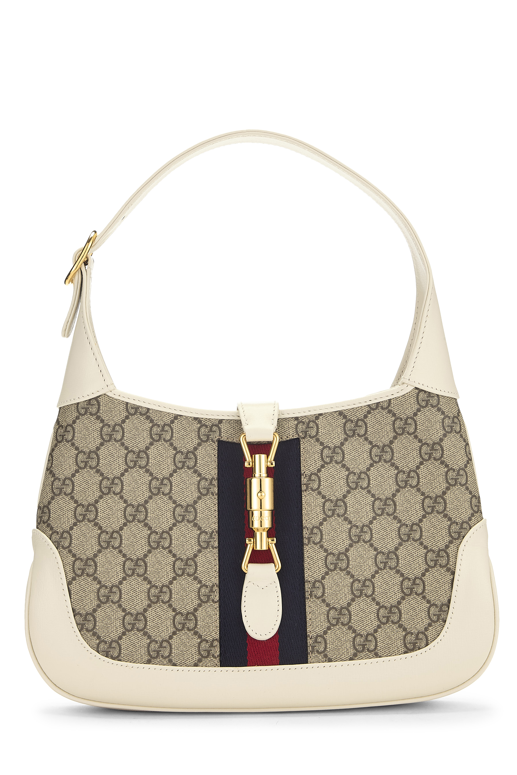Women's Gucci White GG Supreme Jackie 1961 Shoulder Bag Small in White Small