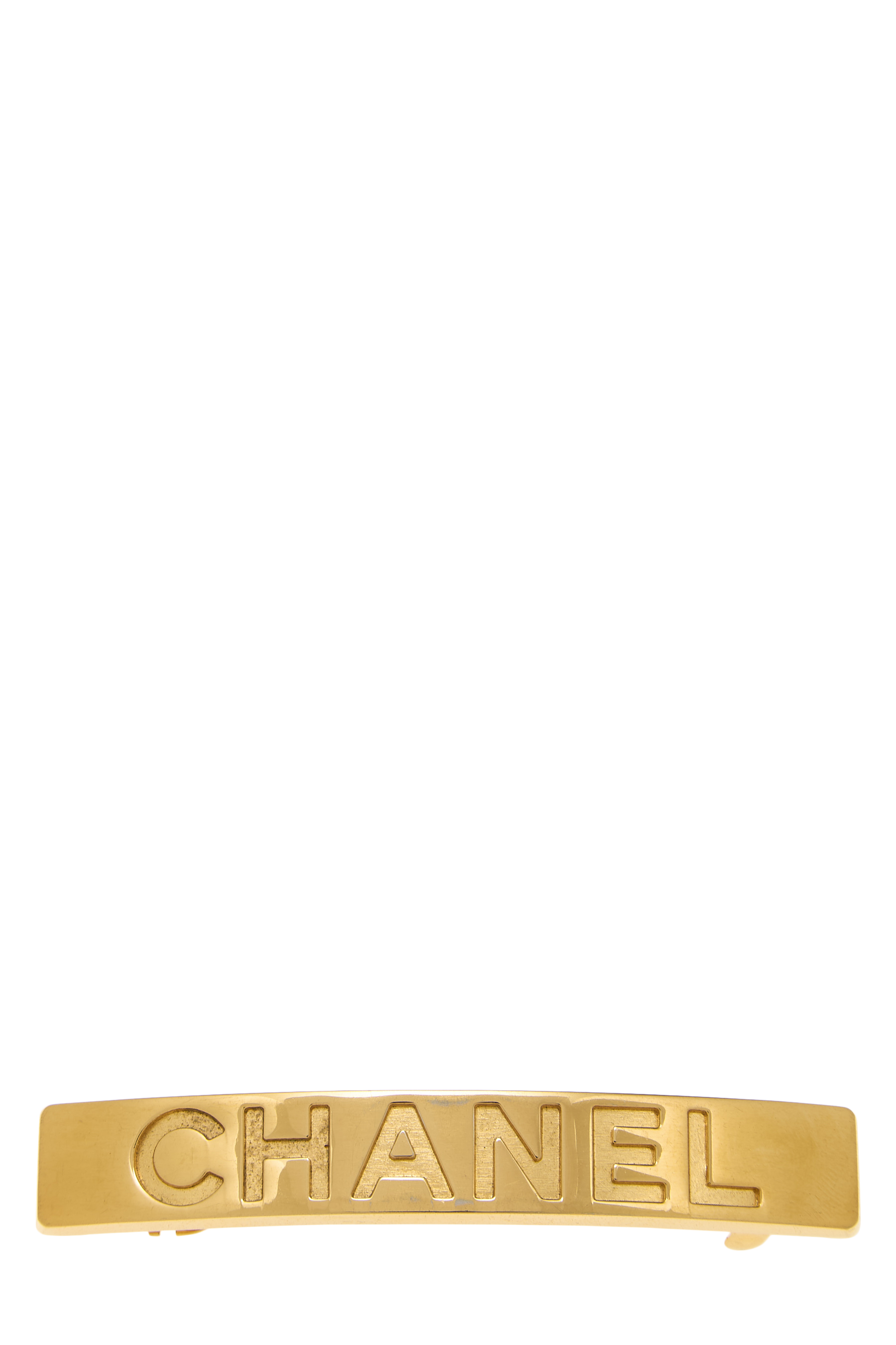 Women's Chanel Gold Logo Barrette in Gold