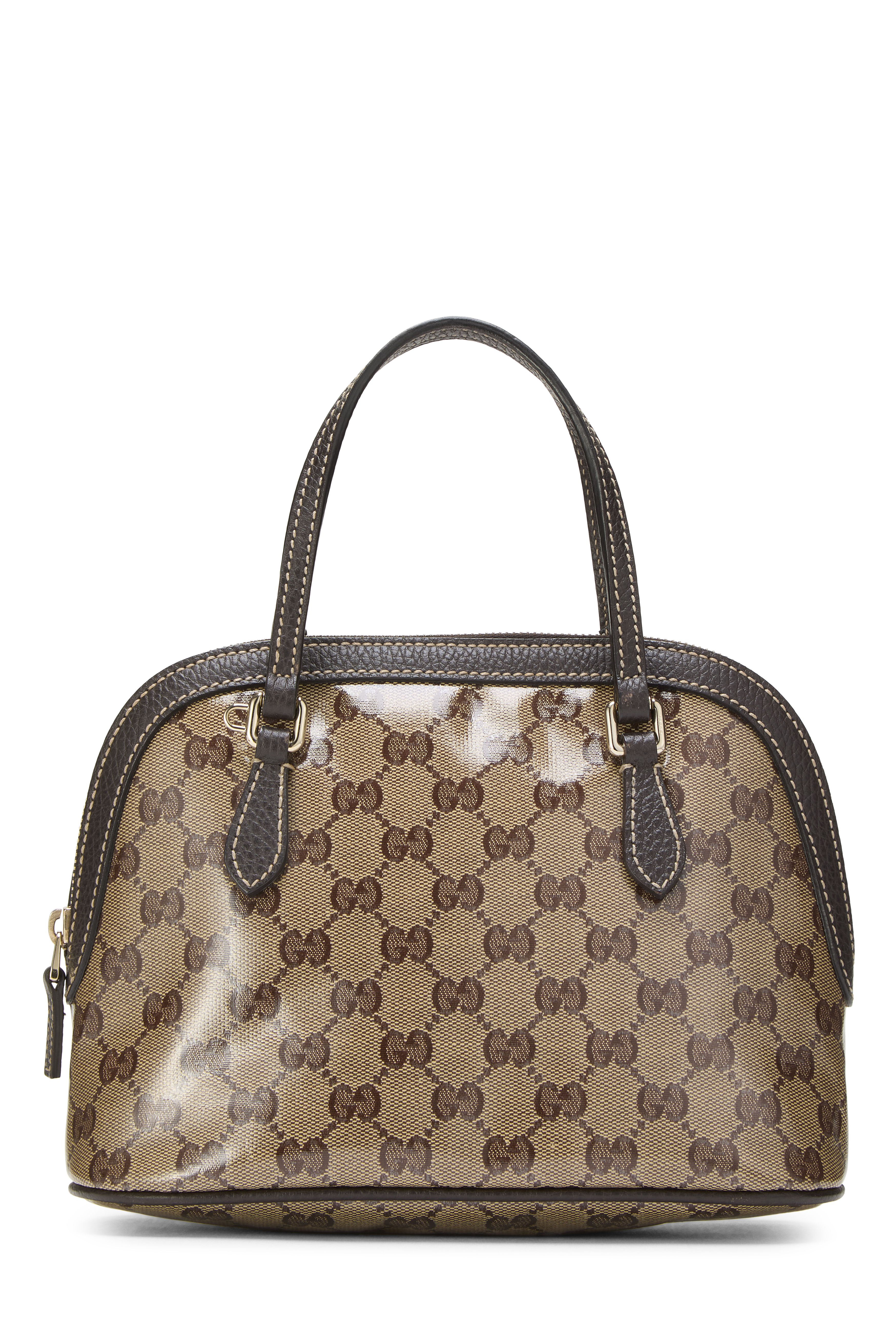 Women's Gucci Brown GG Crystal Canvas Dome Handbag Small in Brown Small