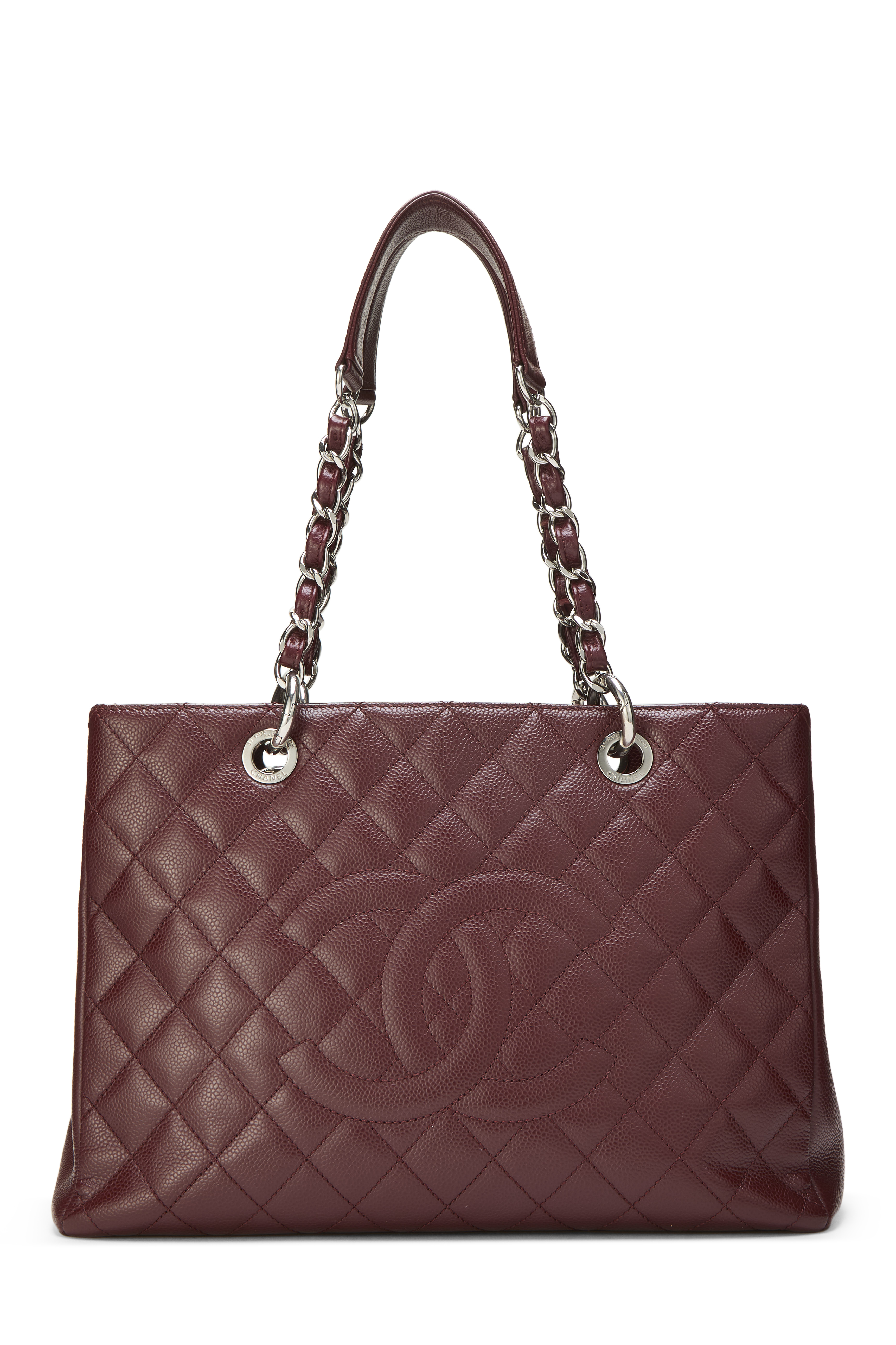 Women's Chanel Burgundy Caviar Grand Shopping Tote (GST) in Burgundy