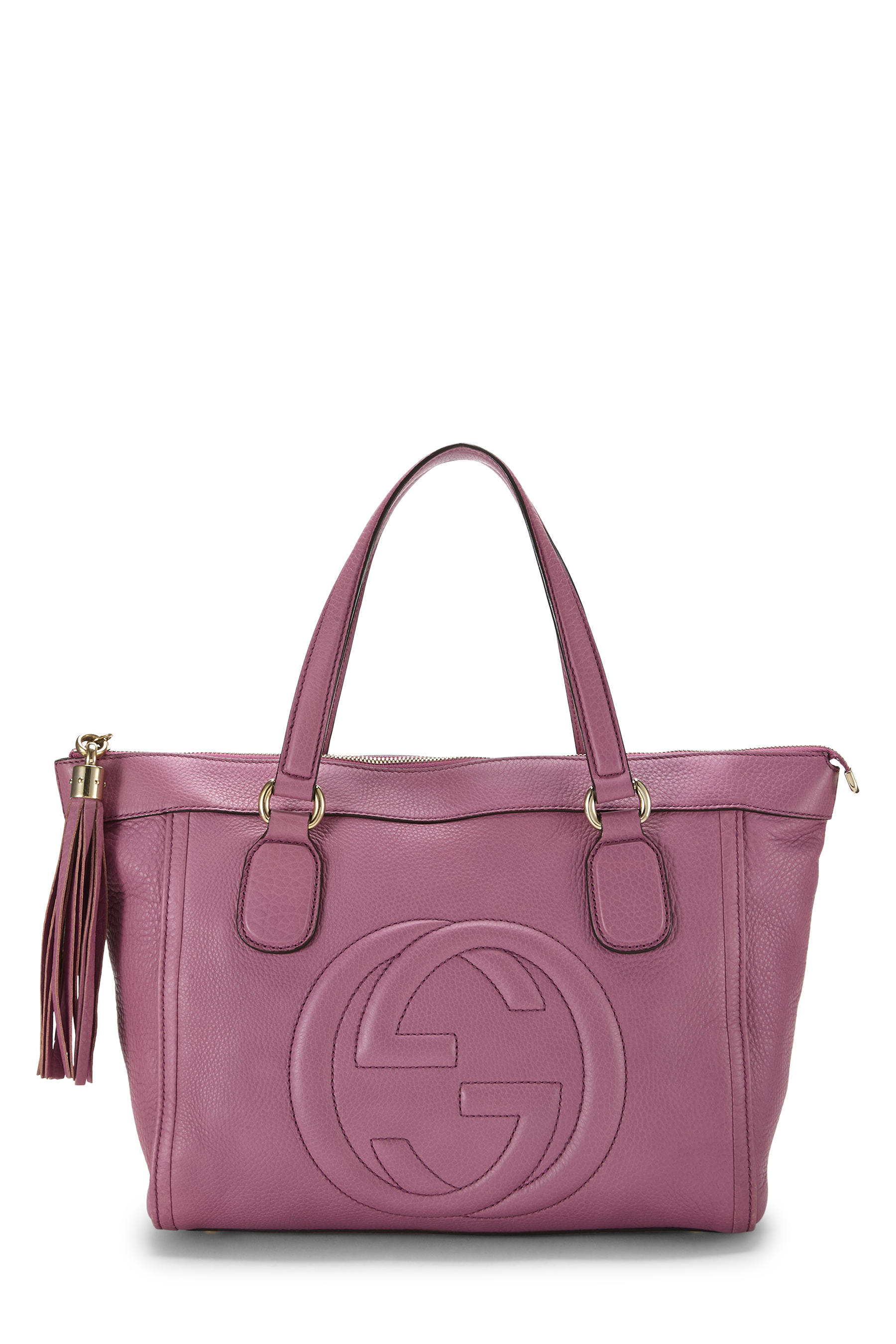 Women's Gucci Pink Leather Soho Zip Tote in Pink