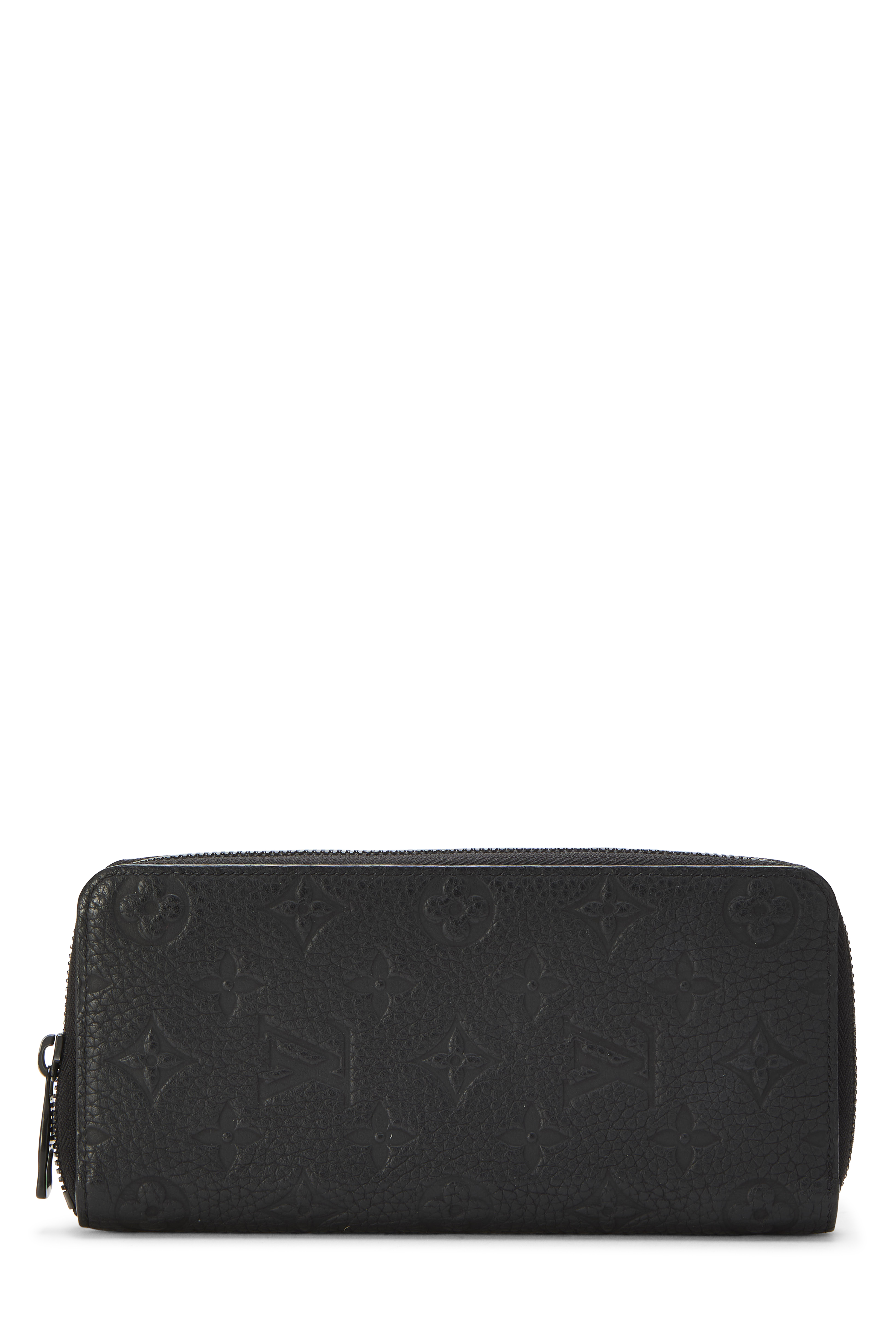 Women's Louis Vuitton Black Taiga Zippy Vertical Wallet in Black