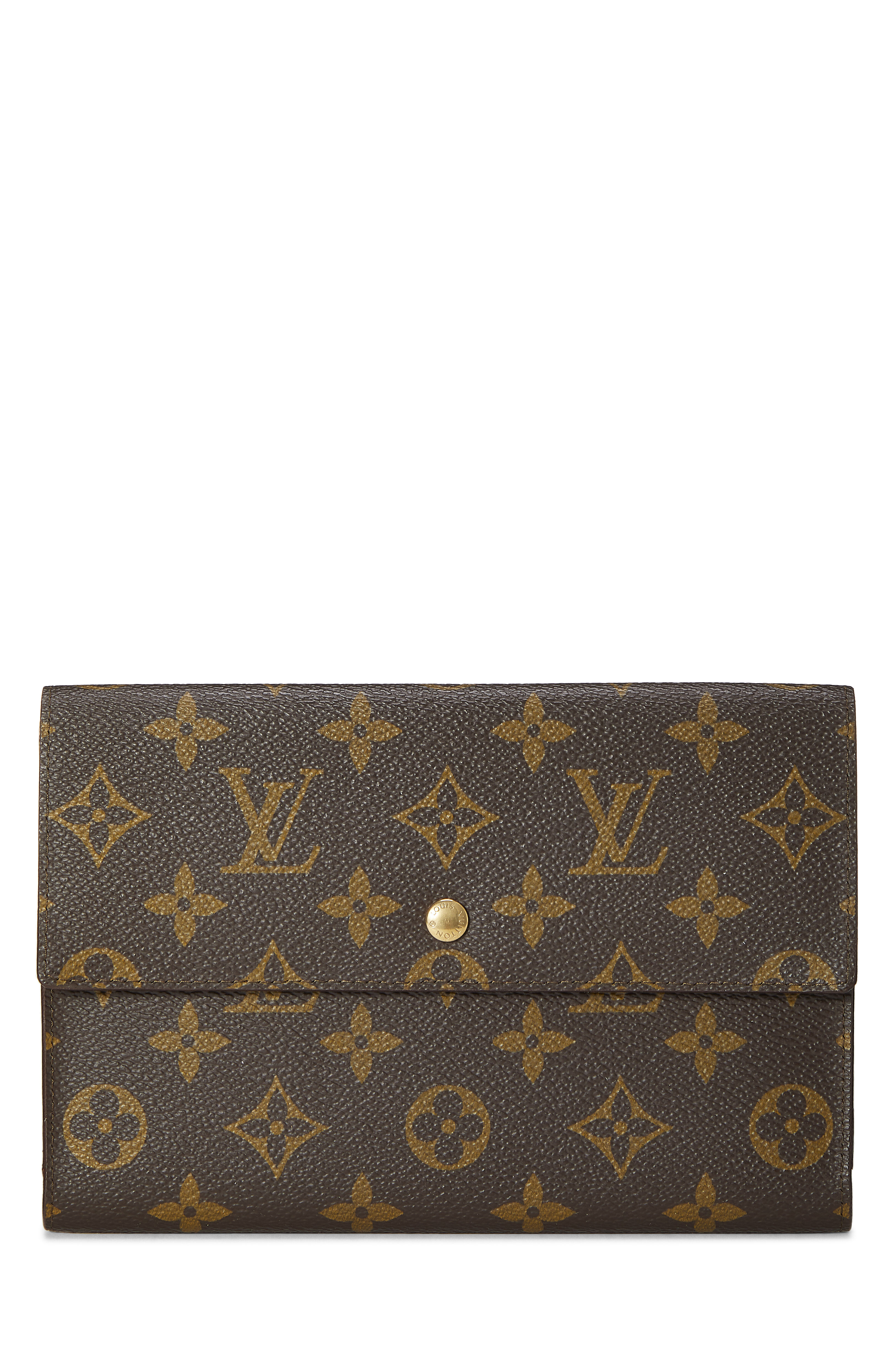 Women's Louis Vuitton Monogram Canvas Pochette Passport in Brown