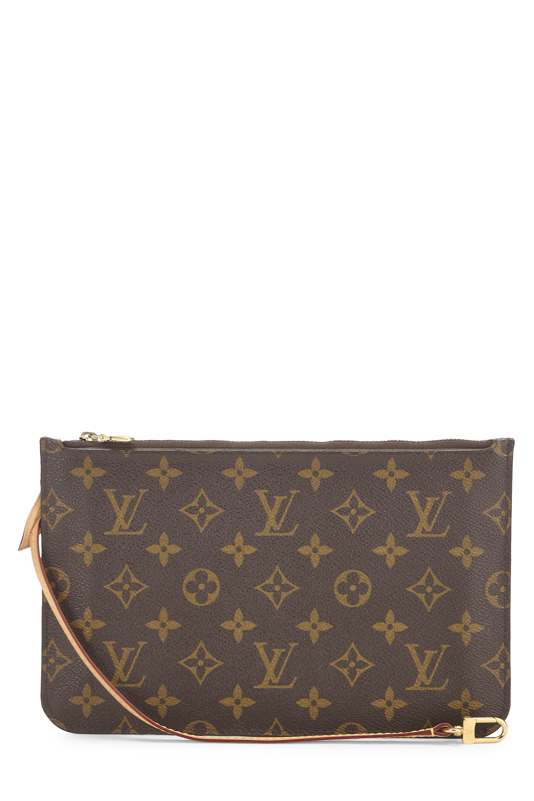 Women's Louis Vuitton Monogram Canvas Neverfull Pouch MM NM in Yellow MM