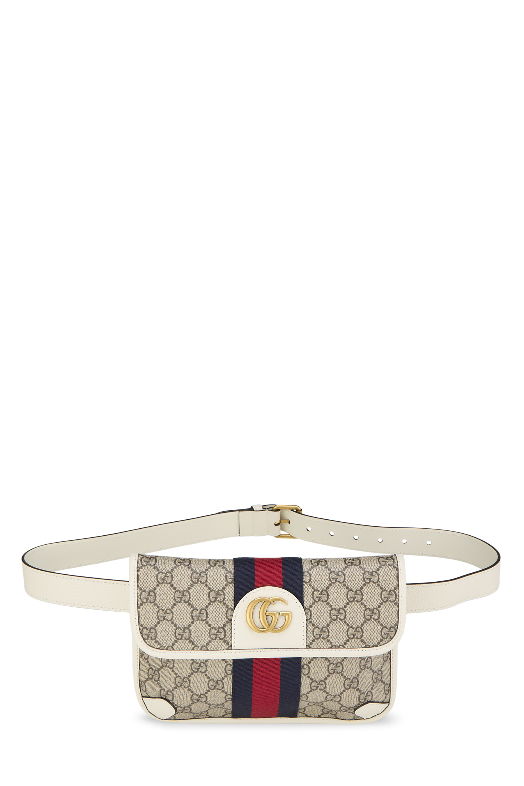Women's Gucci Original GG Supreme Canvas Ophidia Belt Bag Small in White Small