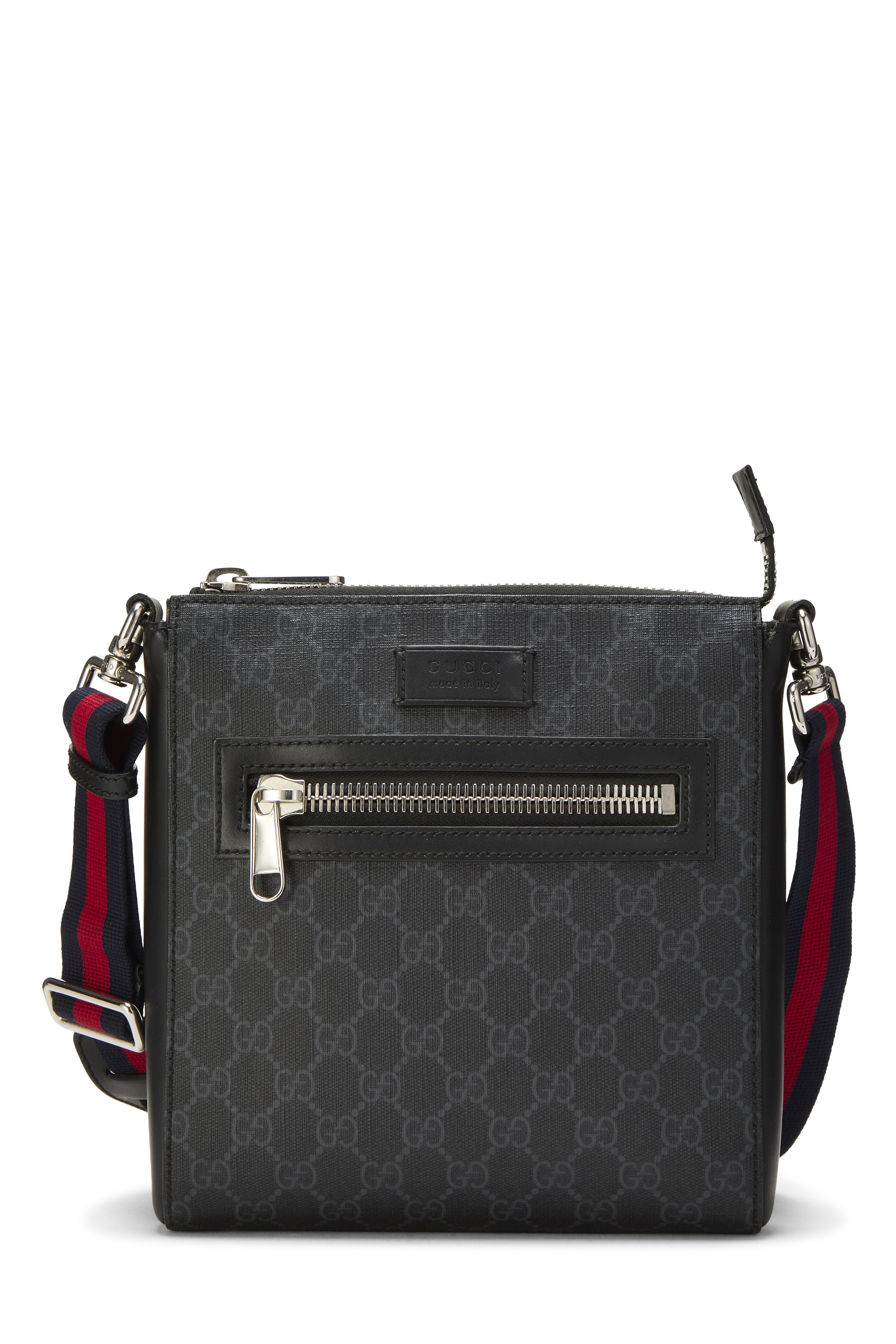 Women's Gucci Black GG Supreme Canvas Double Zip Messenger in Black