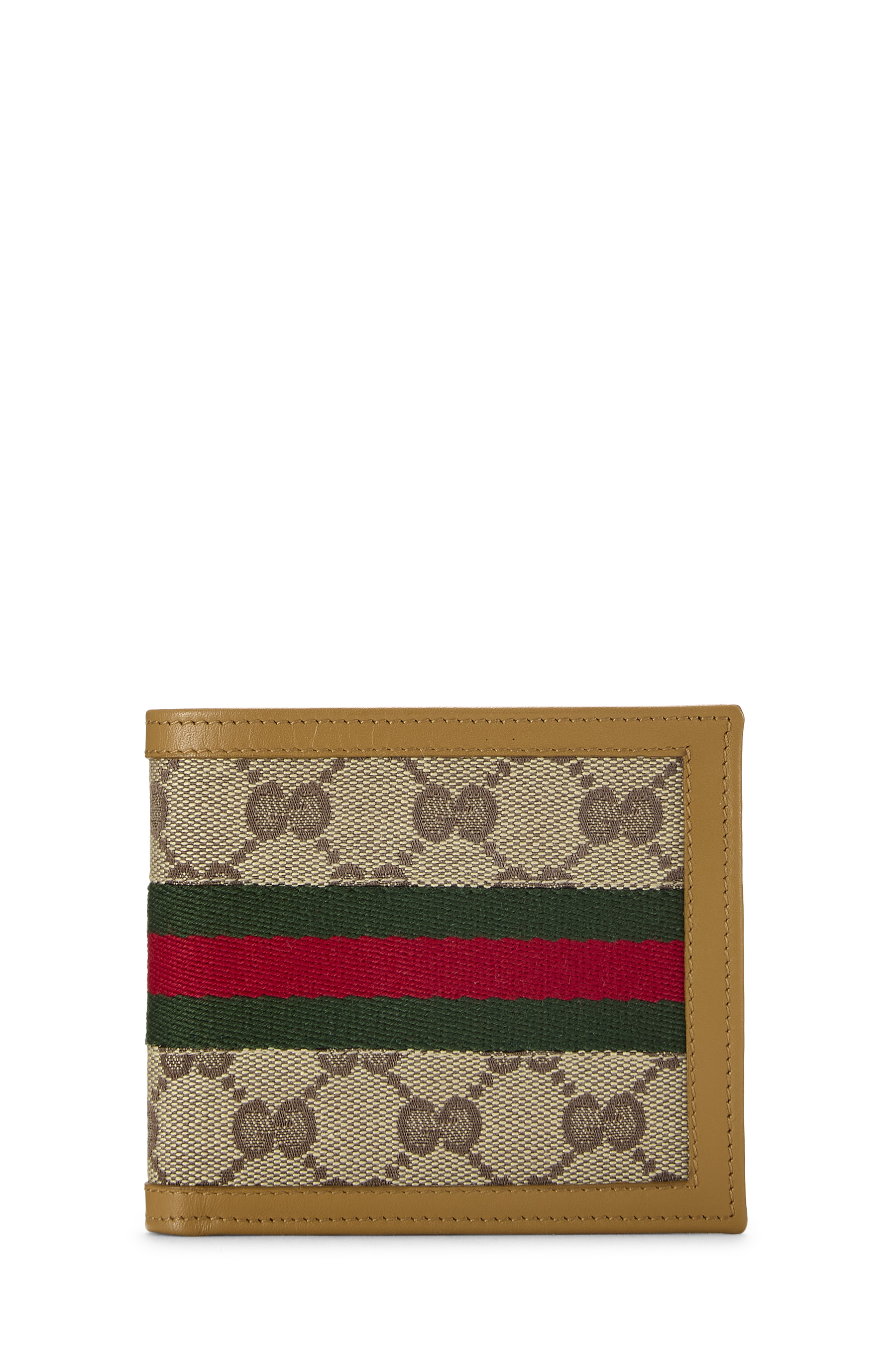 Women's Gucci Beige Original GG Canvas Web Bifold Wallet in Beige