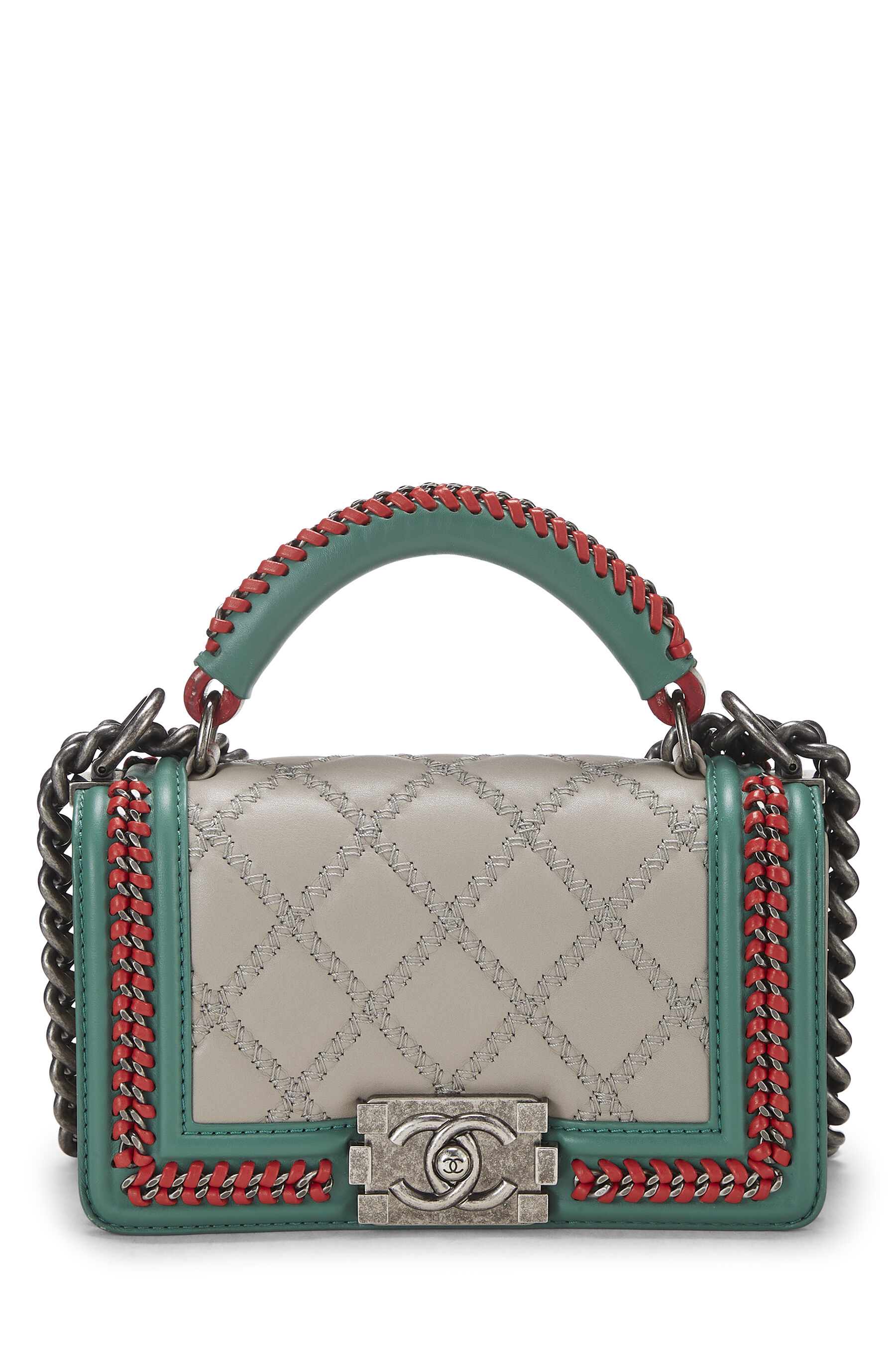 Women's Chanel Paris-Salzburg Multicolor Braided Around Top Handle Boy Bag Small in Multi Small