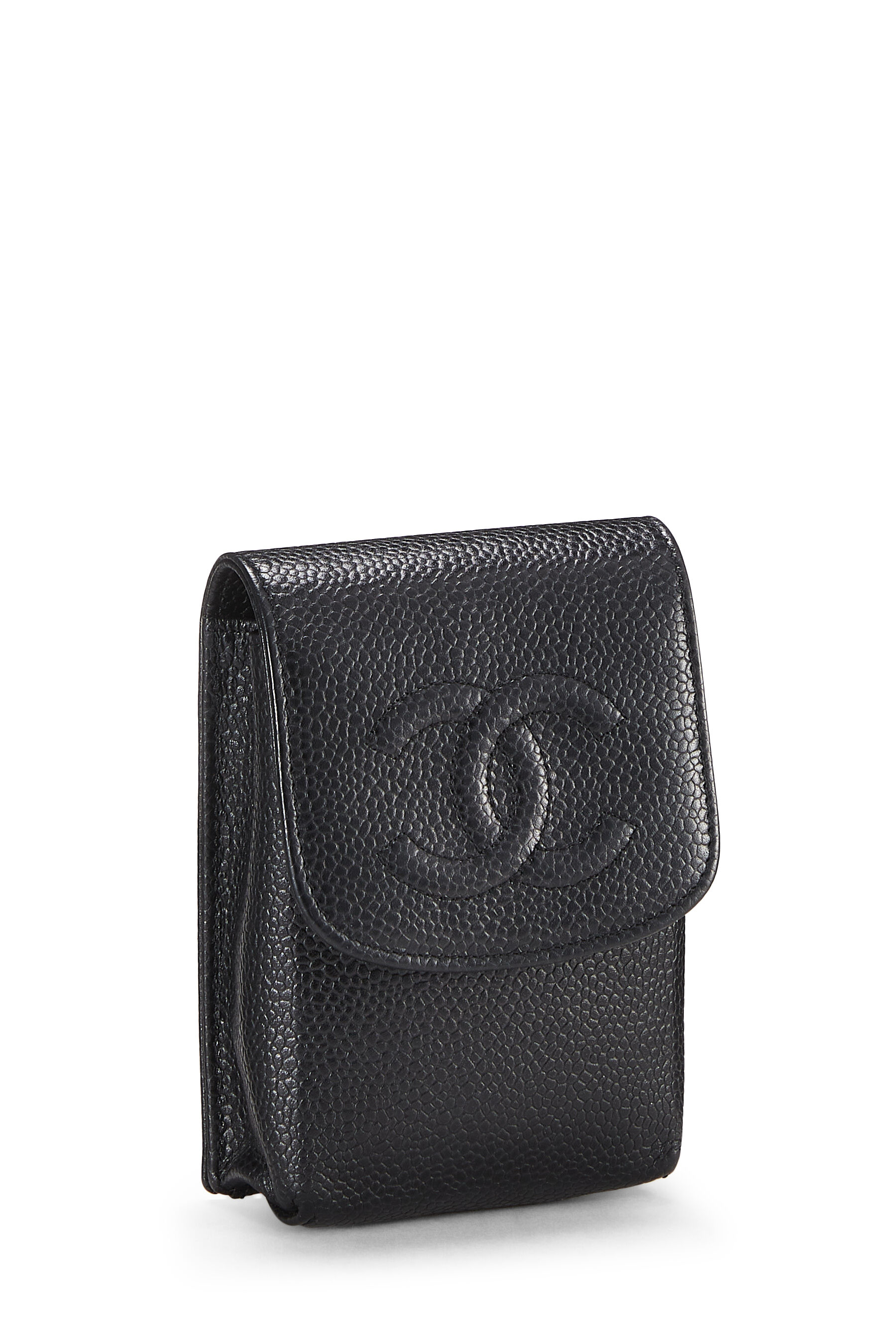 Chanel Black Caviar 'CC' Cigarette Case Q6A0OM0FKB007