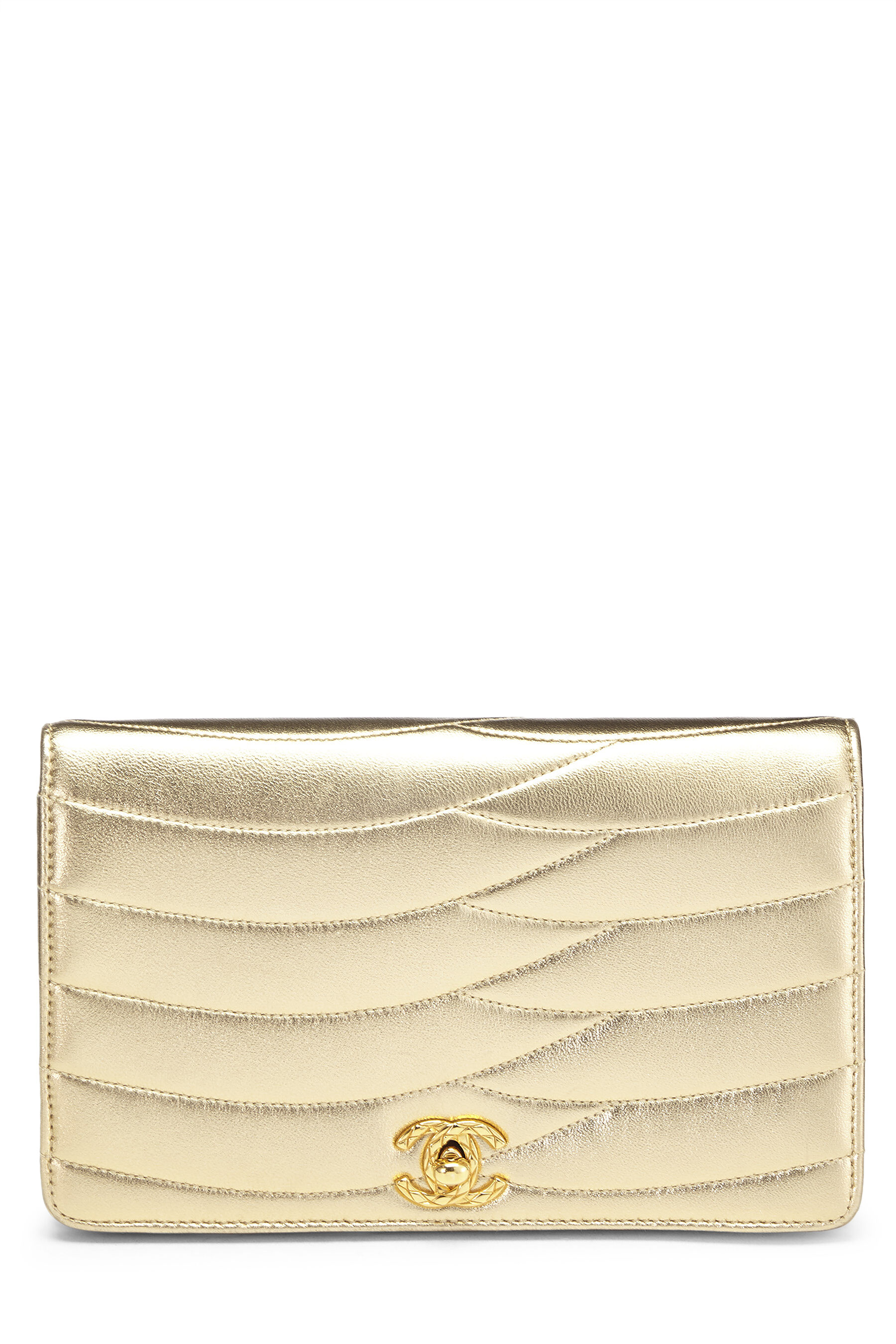 Chanel Gold Quilted Lambskin Clutch Q6B04N1IDB004