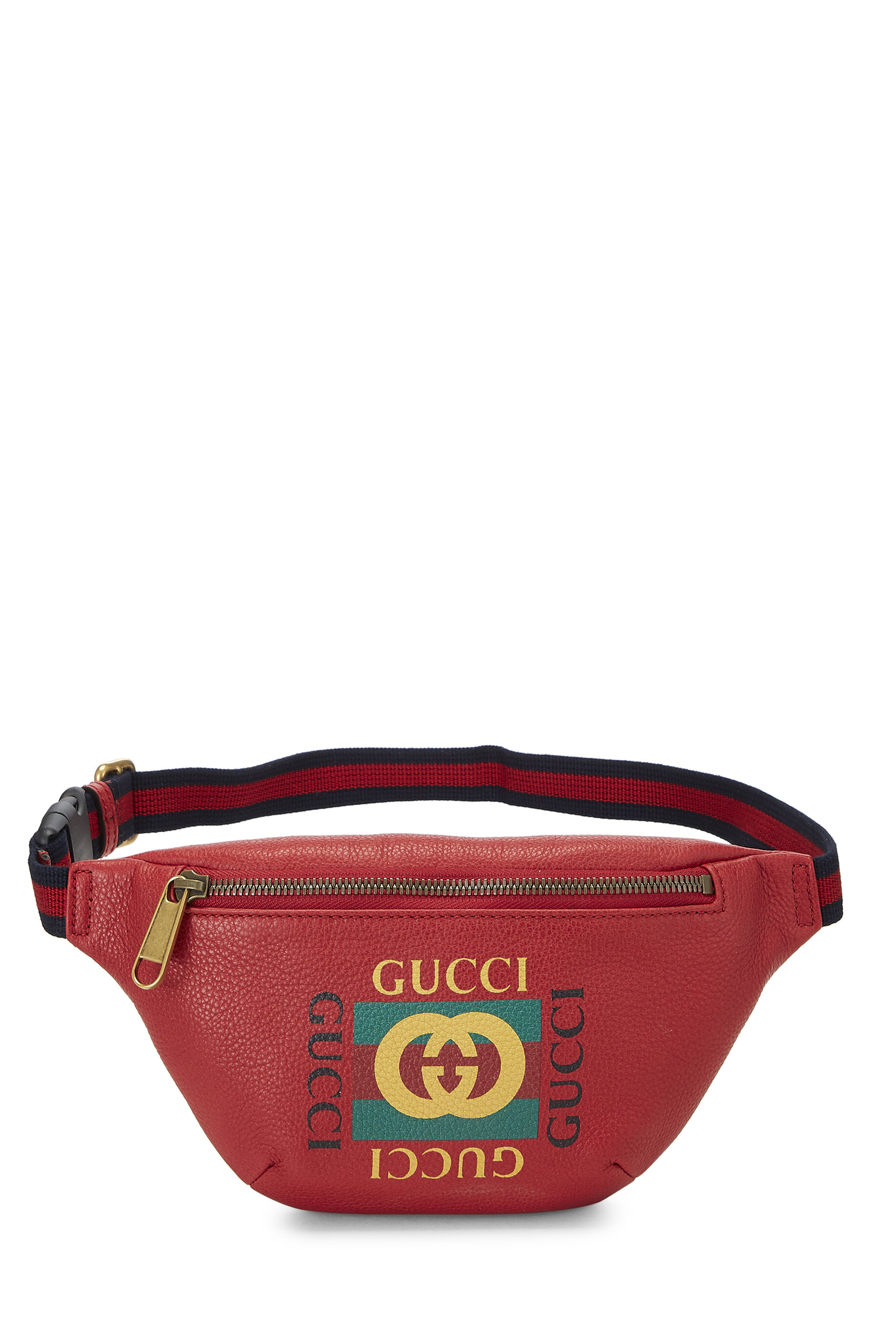 Gucci Red Leather Web Belt Bag Small 