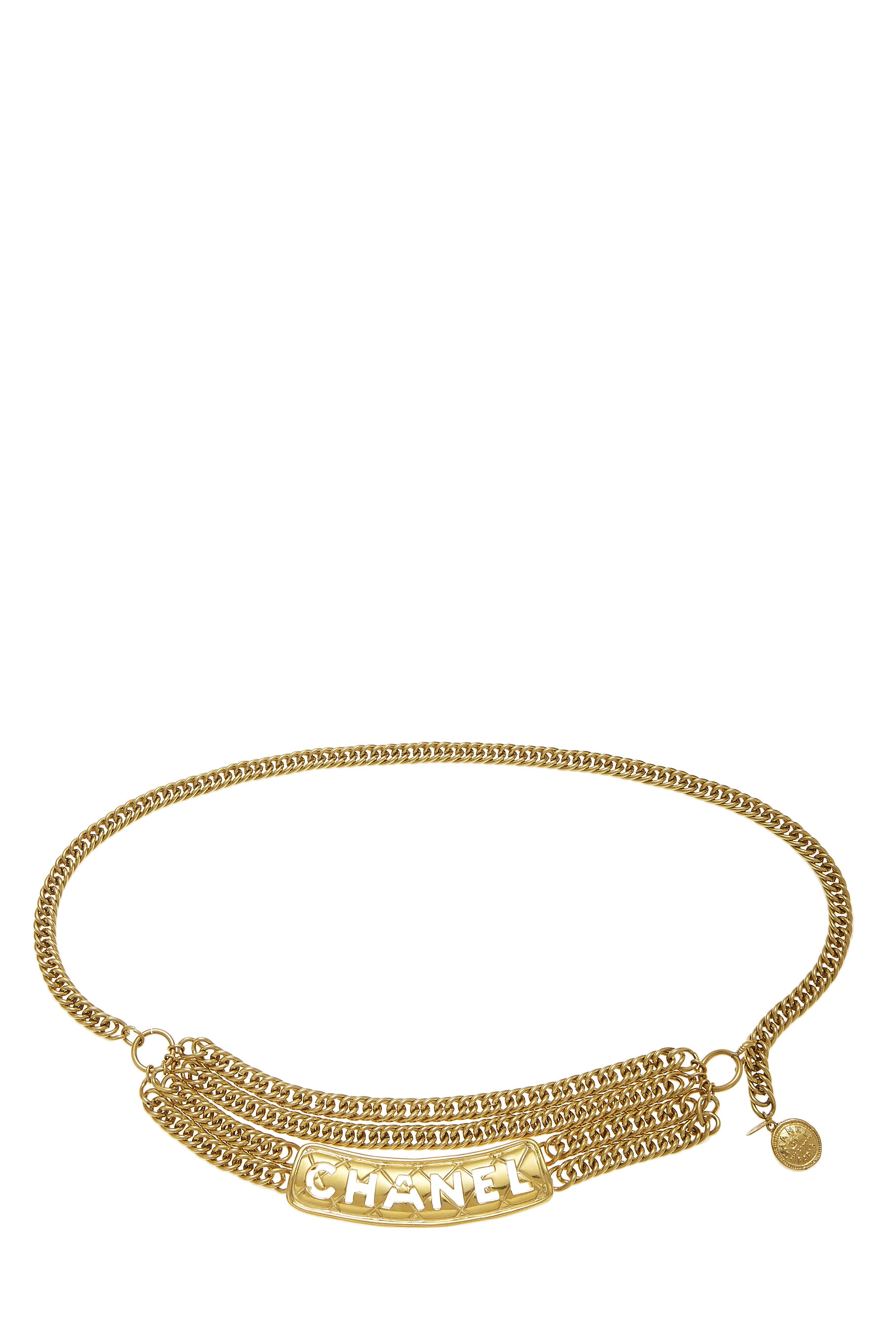 Chanel Gold Logo Nameplate Chain Belt Q6A3SG17DB003