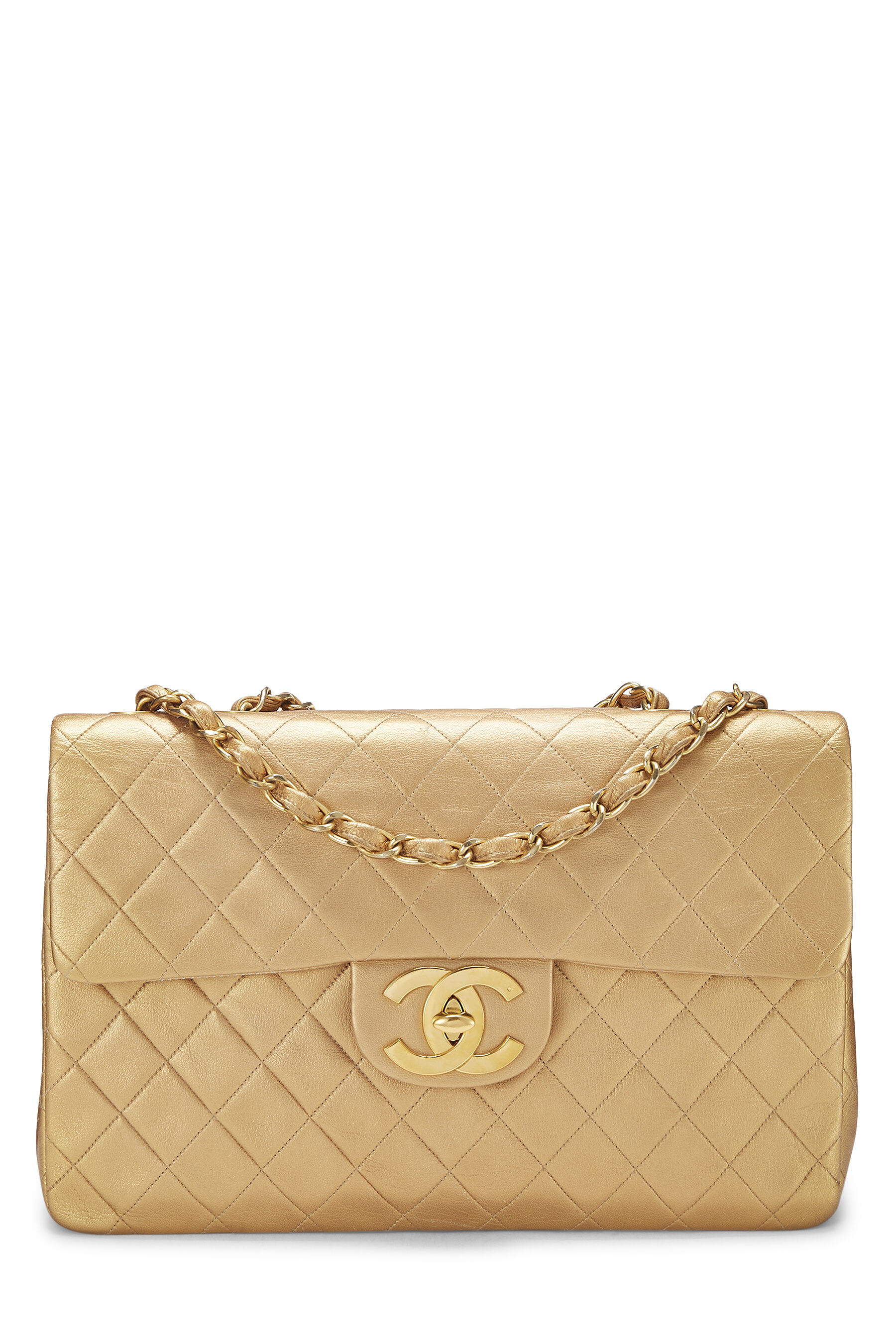 Chanel Gold Quilted Lambskin Square Flap Bag Q6B0271ID9019