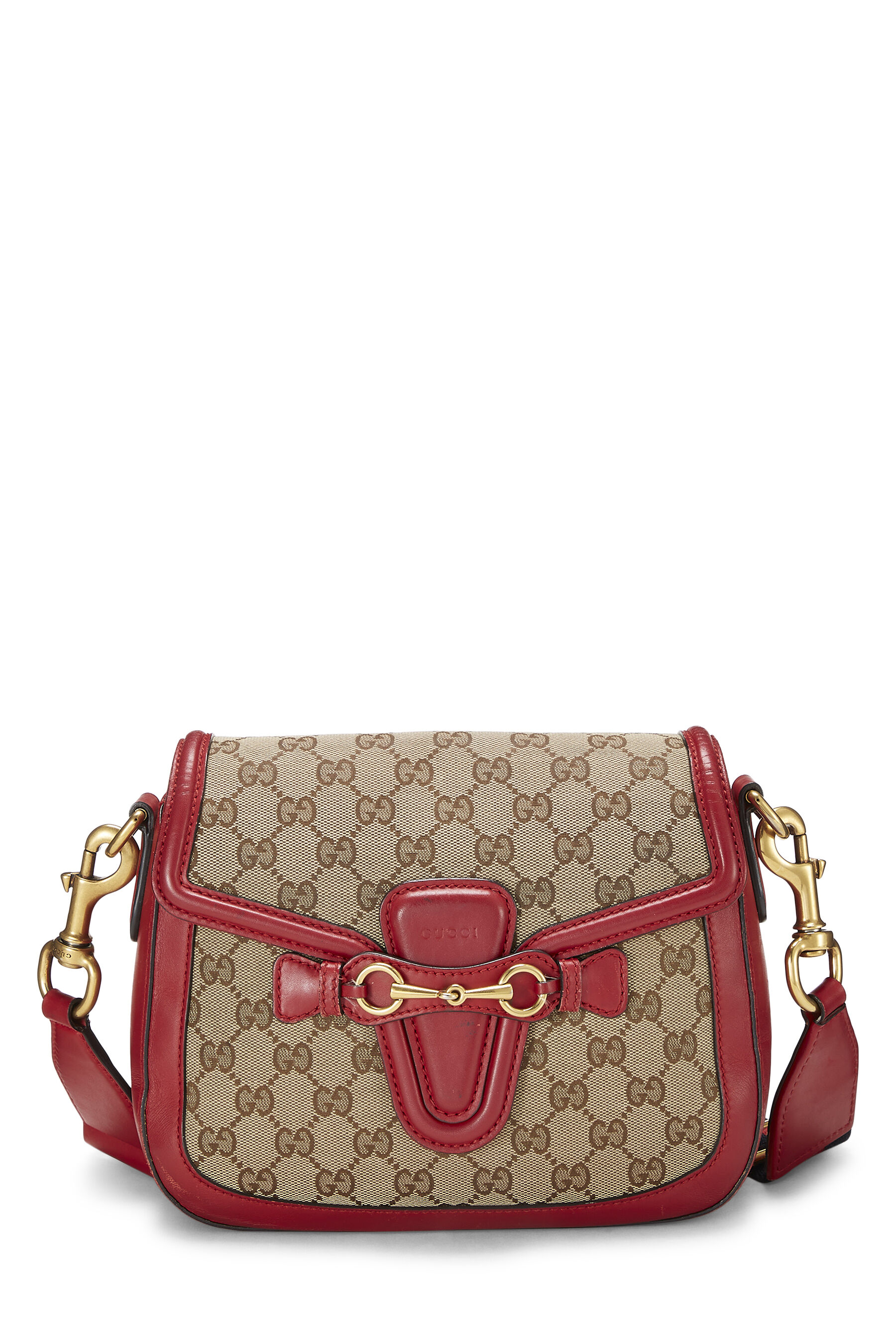 Gucci Red Original GG Canvas Lady Web Shoulder Bag Small QFB1I12BRH000 |  WGACA