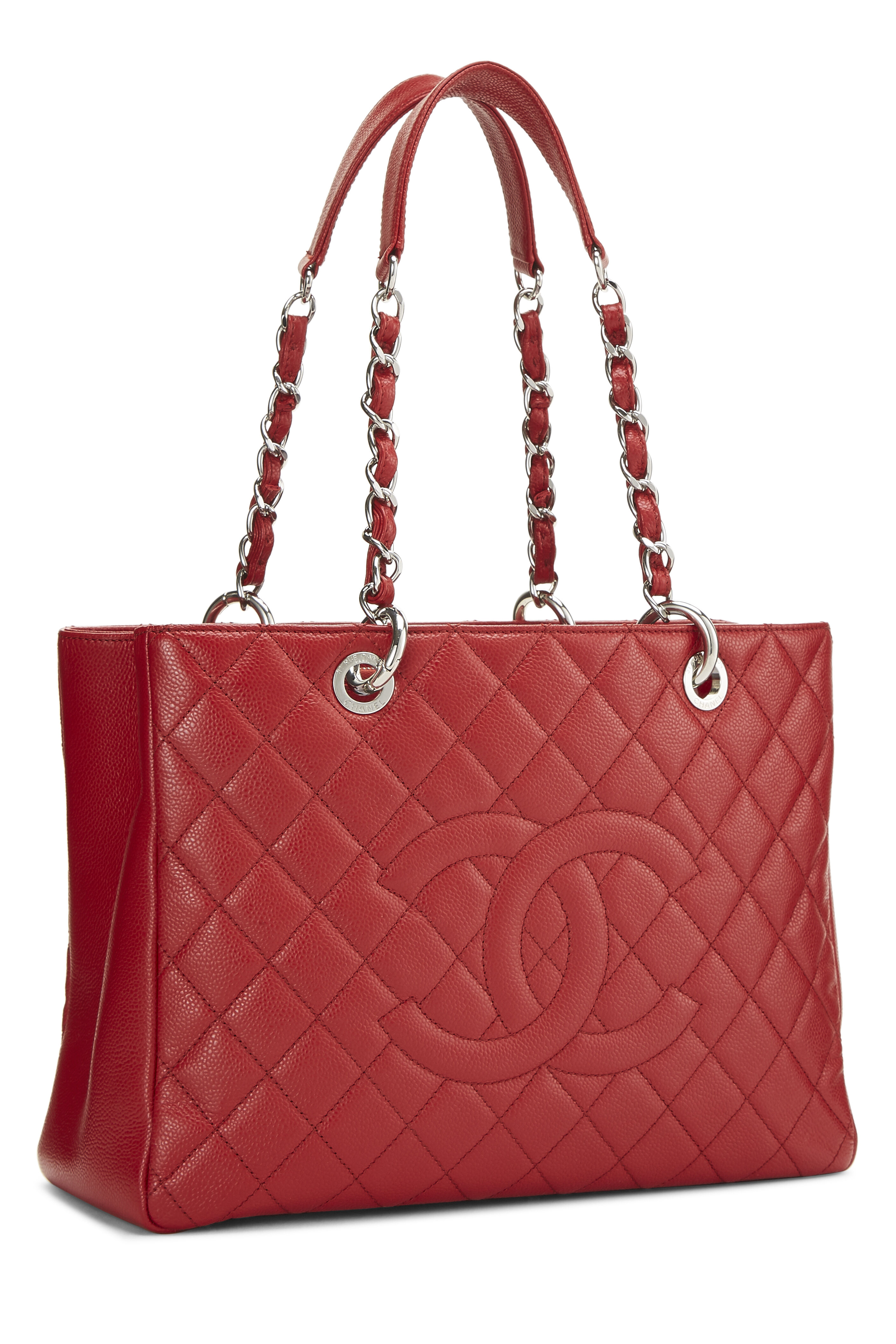Chanel - Red Quilted Caviar Grand Shopping Tote (GST)