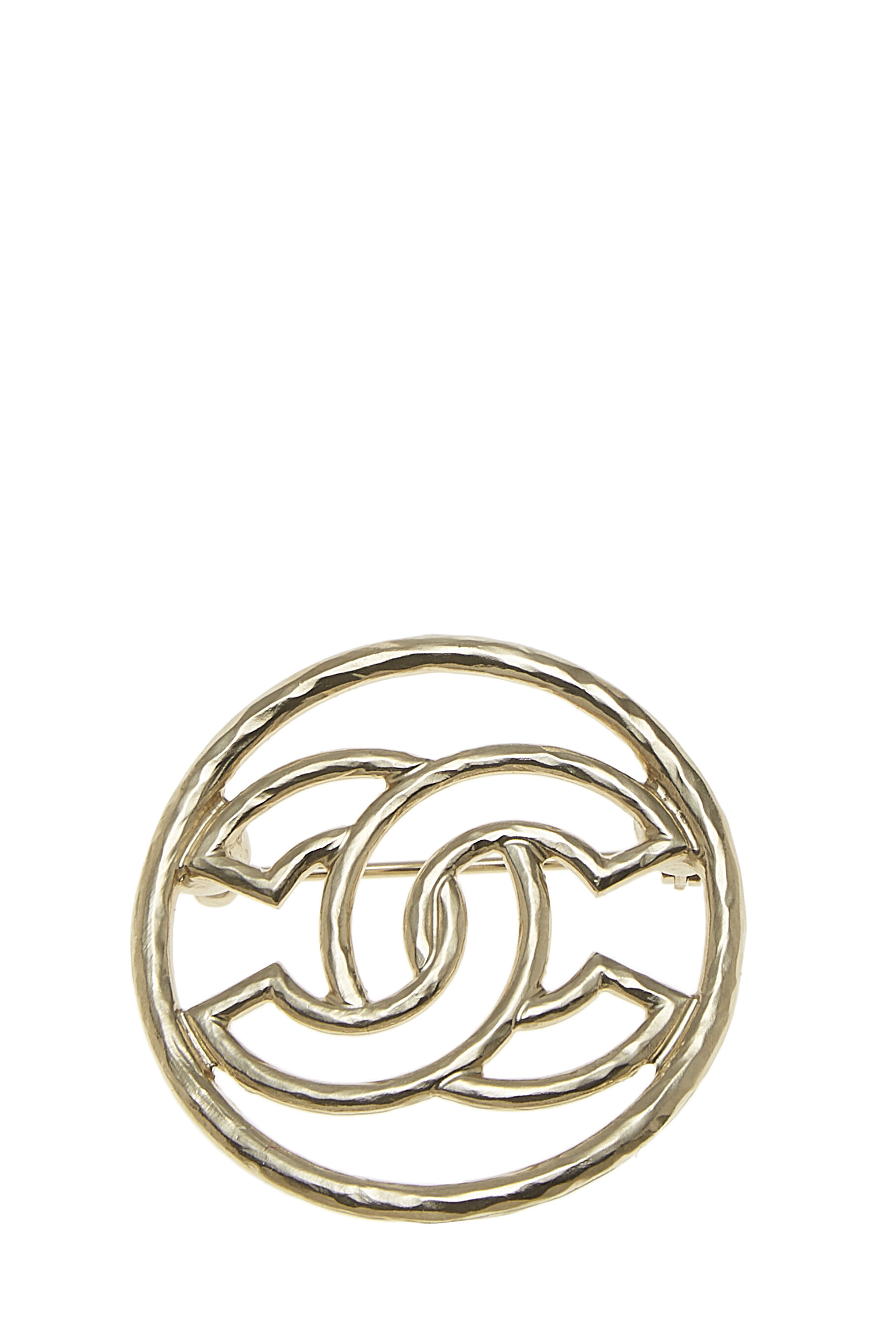 Chanel - Gold 'CC' Circle Pin