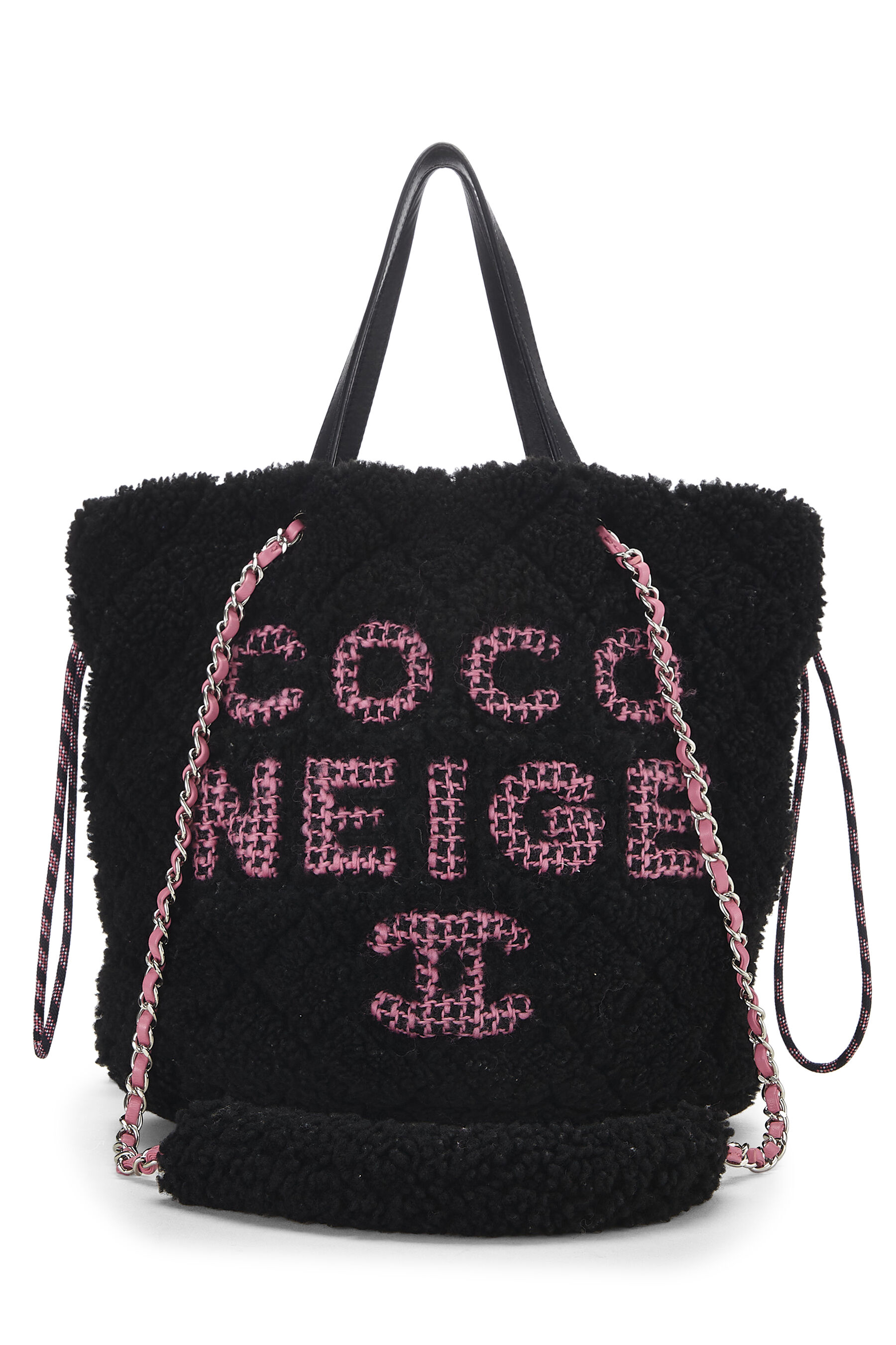 Chanel Black Shearling 'Coco Neige' Tote Q6B5173IKB000