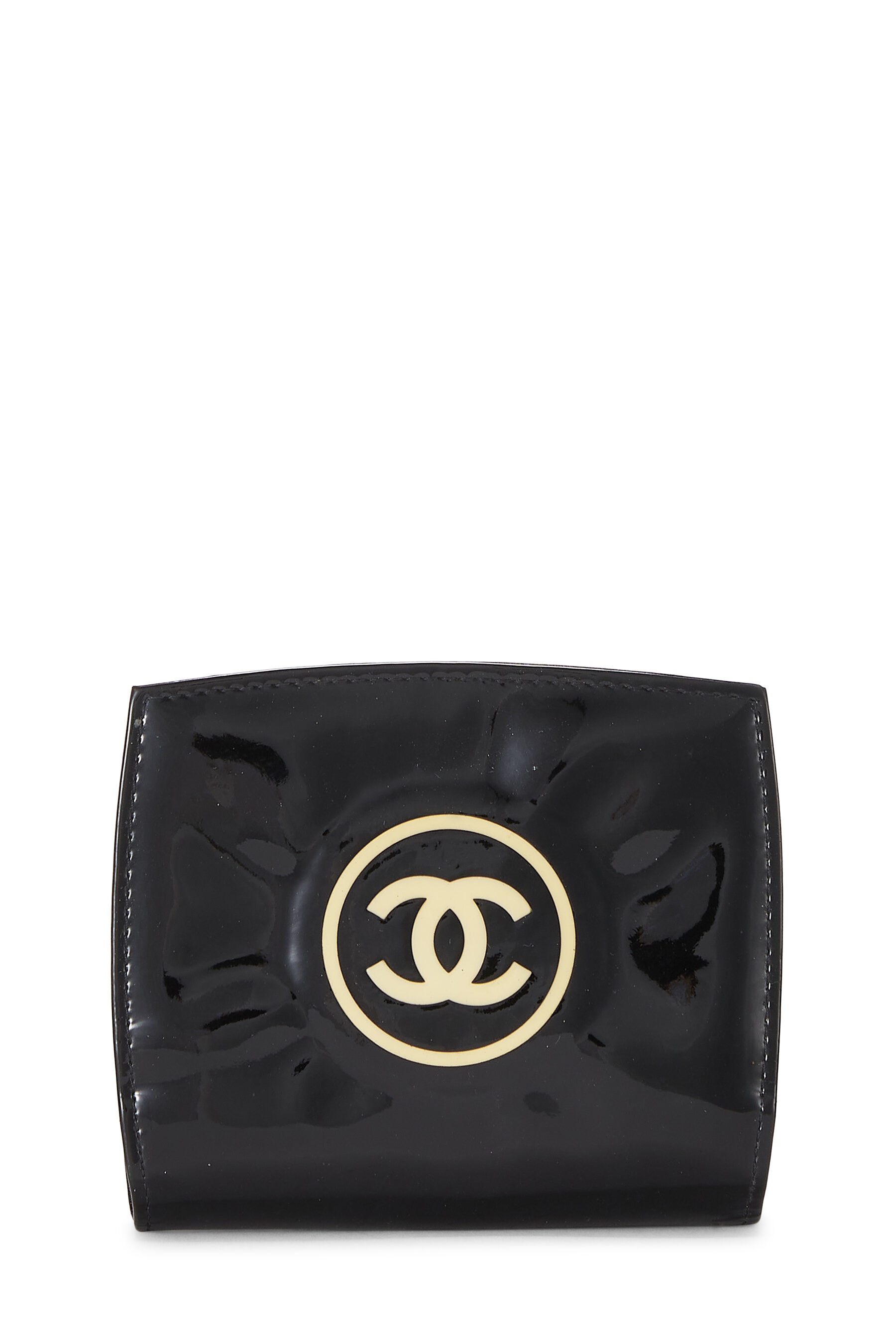 Chanel - Black Patent Leather Compact Wallet