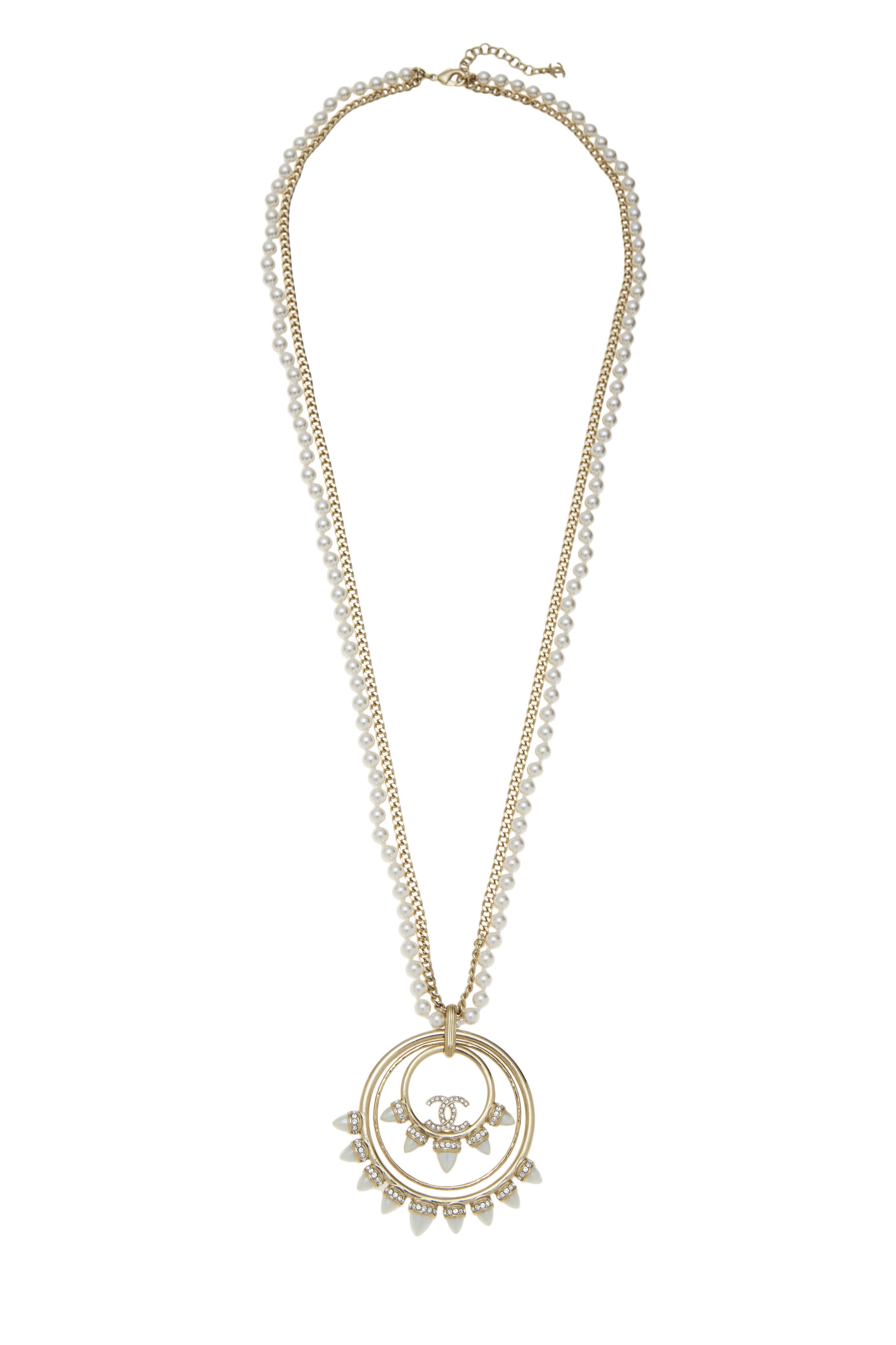 Chanel Gold & Faux Pearl 'CC' Long Necklace Q6J3SK28DB000