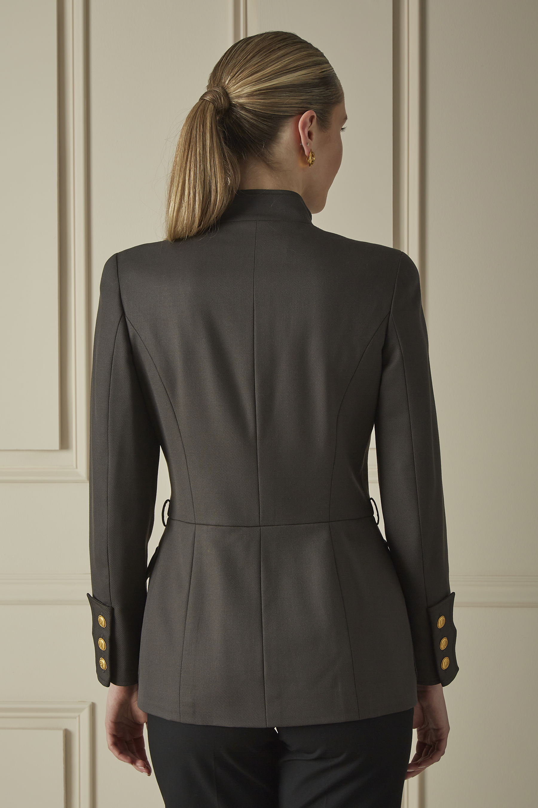 Chanel 04P tweed fringe four pocket jacket with yoke collar