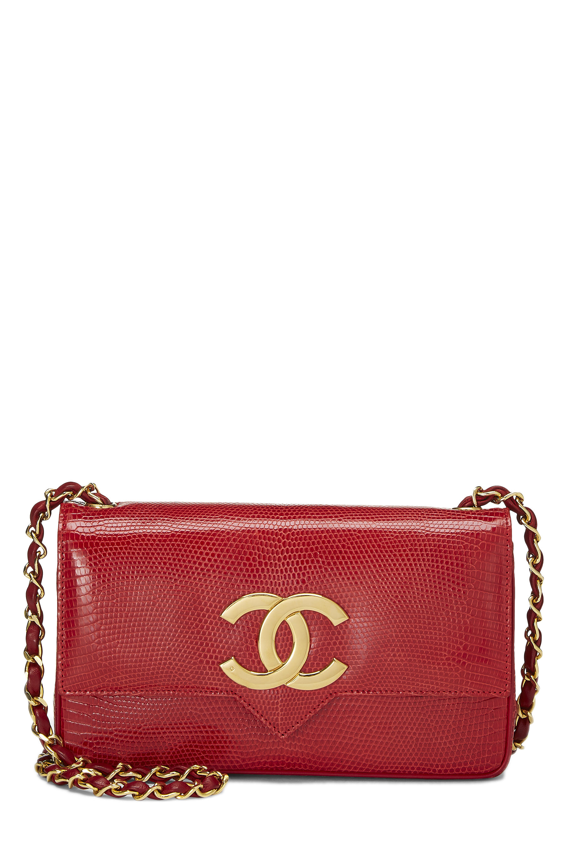 Chanel - Red Lizard Point Flap Small
