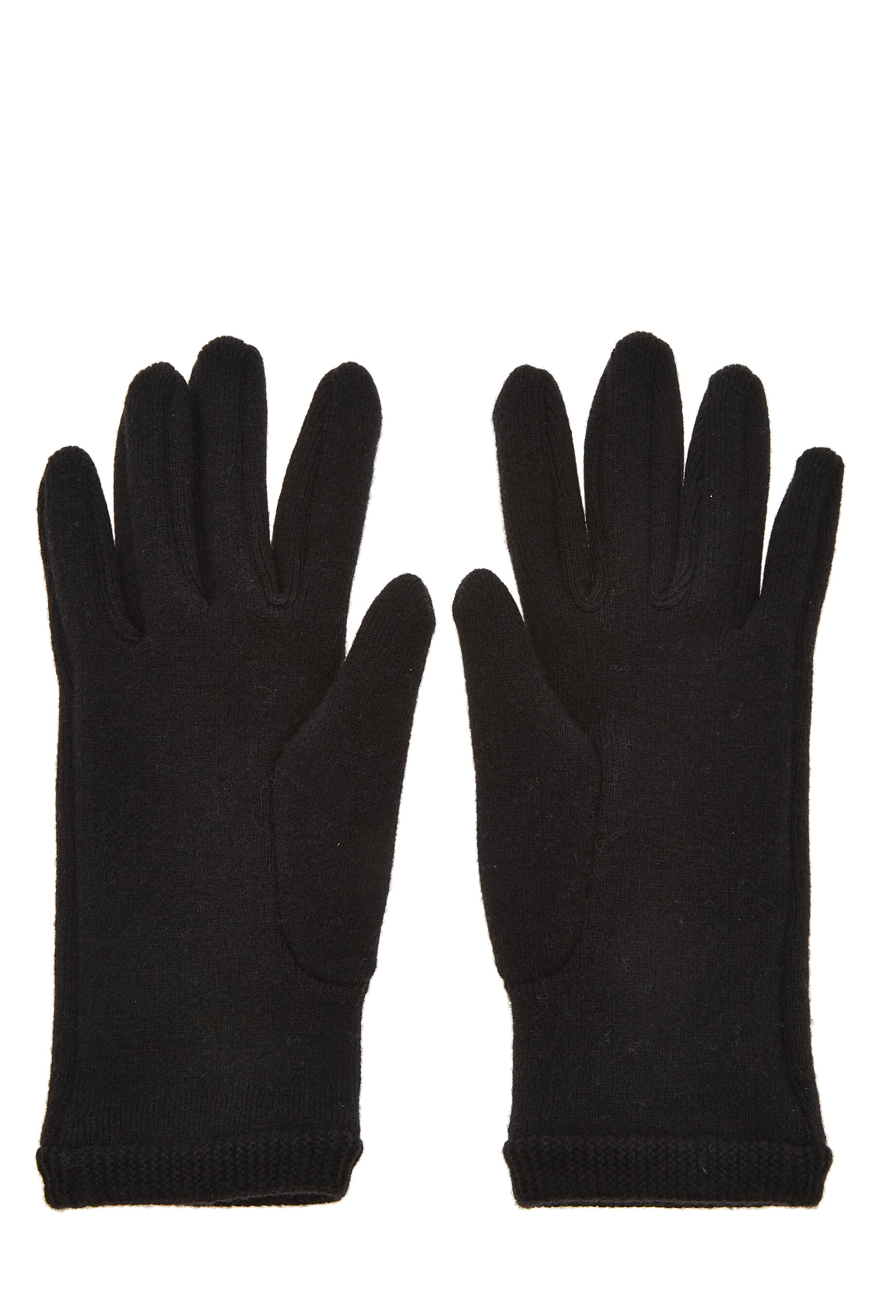 Pre-owned Chanel Black Wool 'cc' Sportline Gloves