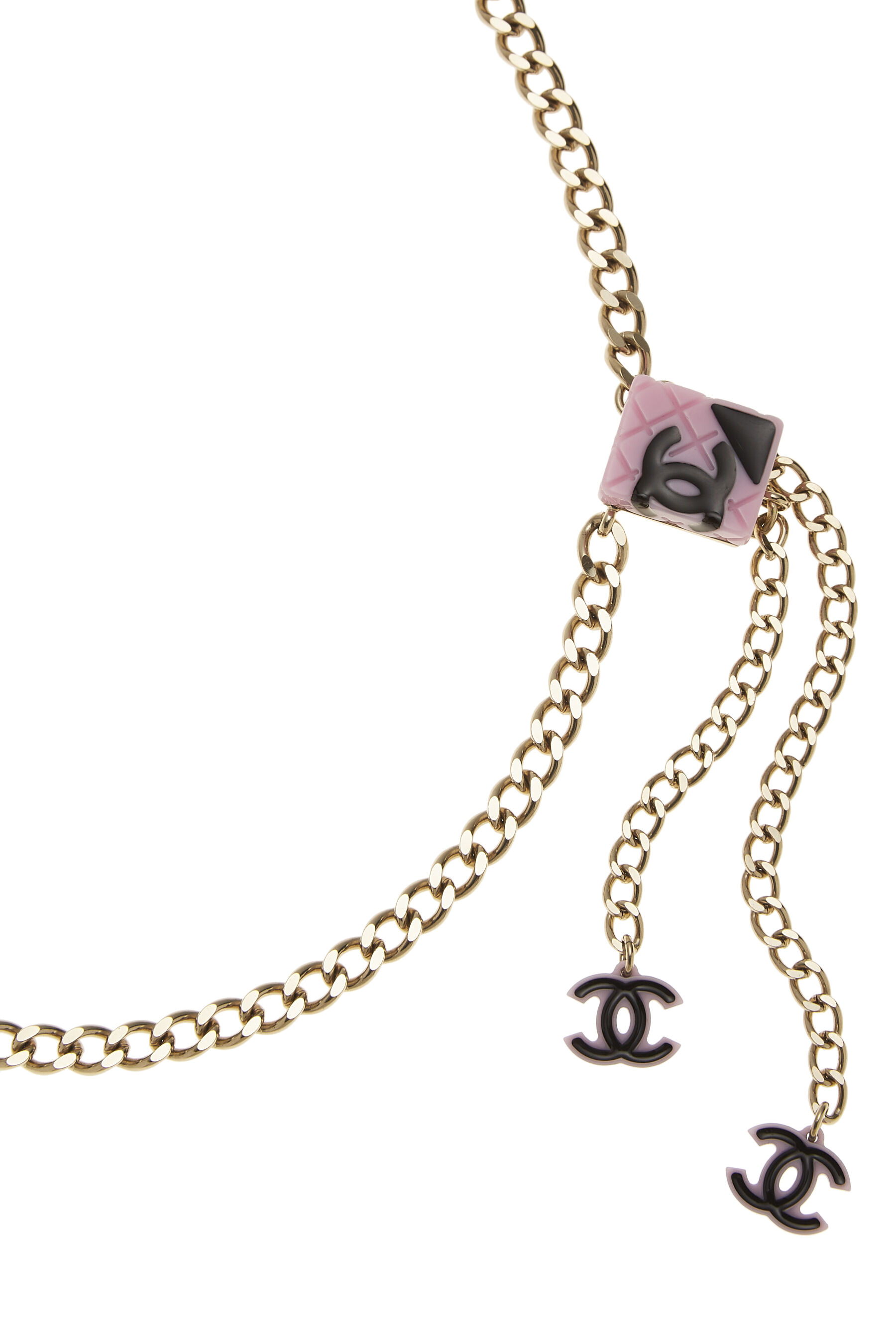 Chanel Gold Metal And Black Enamel CC Chain Belt, 2005 Available