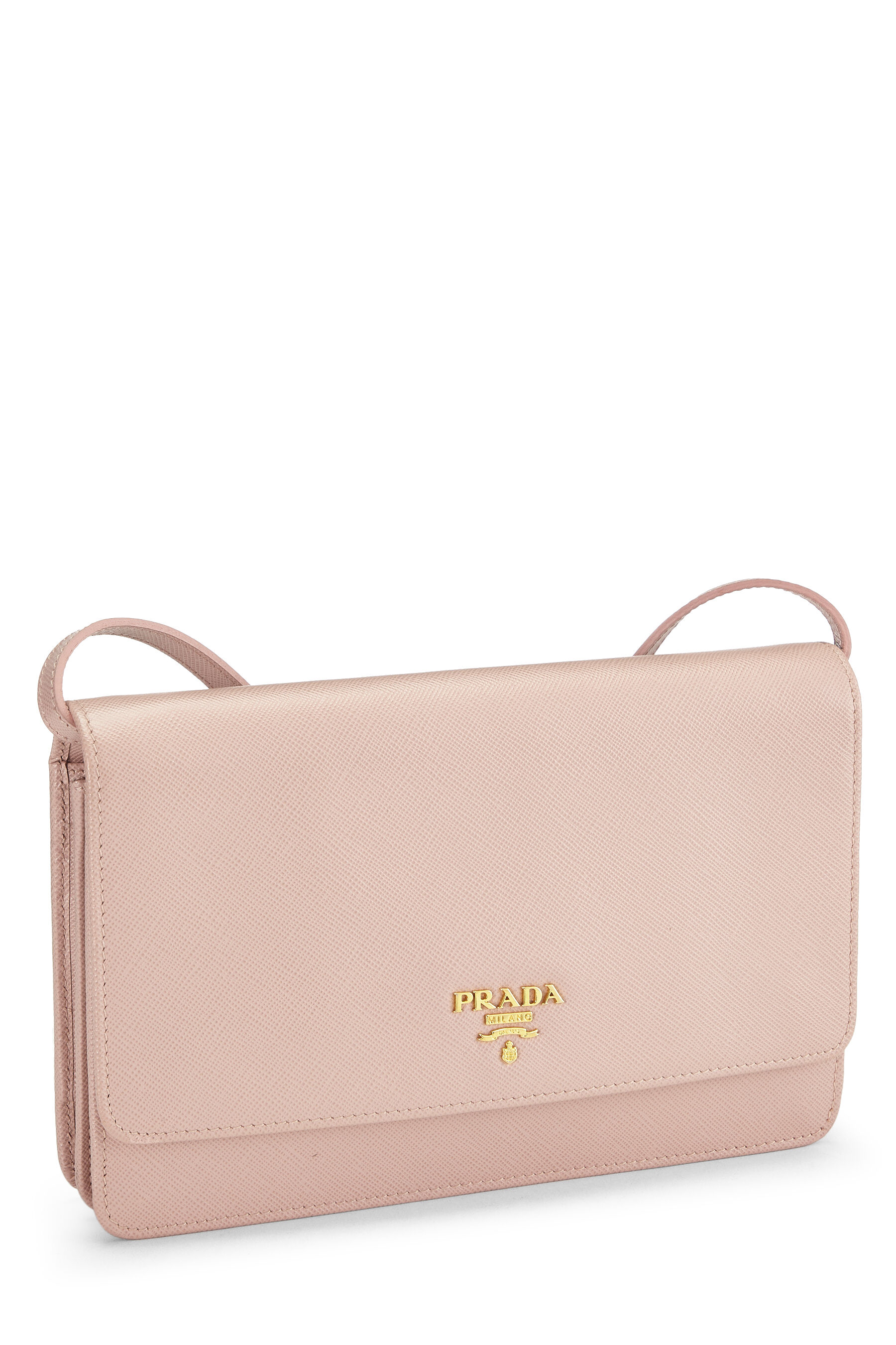 Prada - Pink Saffiano Leather Wallet-On-Chain (WOC)