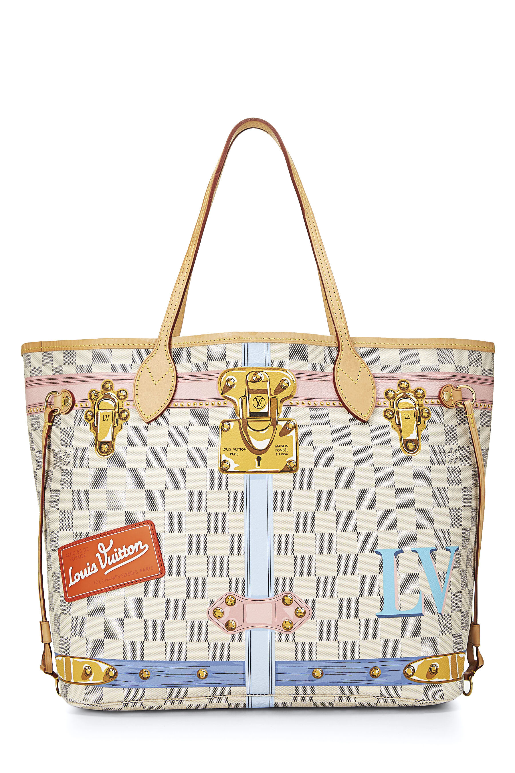 LOUIS VUITTON Damier Azur Riviera MM Shoulder Handbag