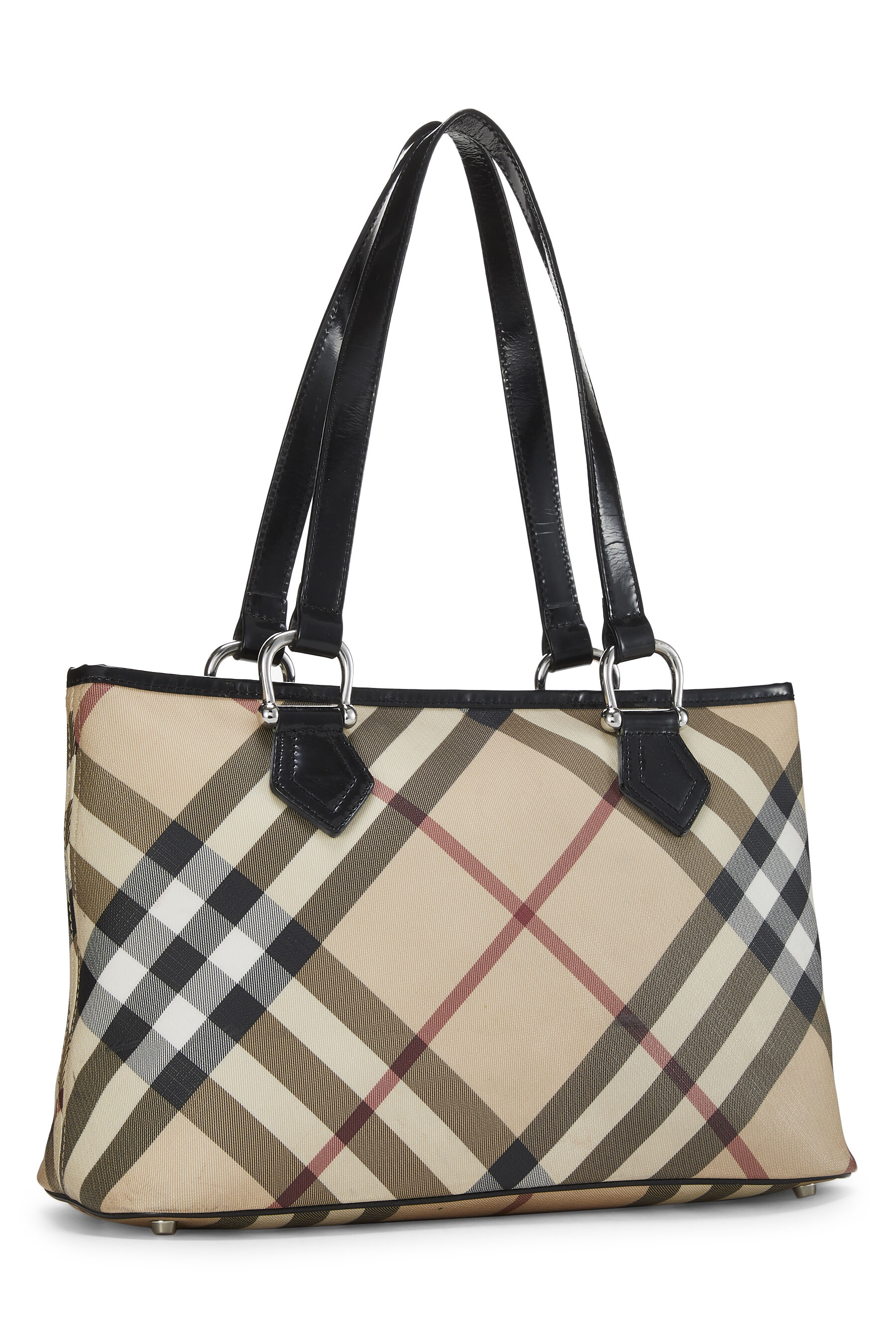 Burberry Beige/Brown Mega Check Canvas and Leather Lowry Tote Burberry