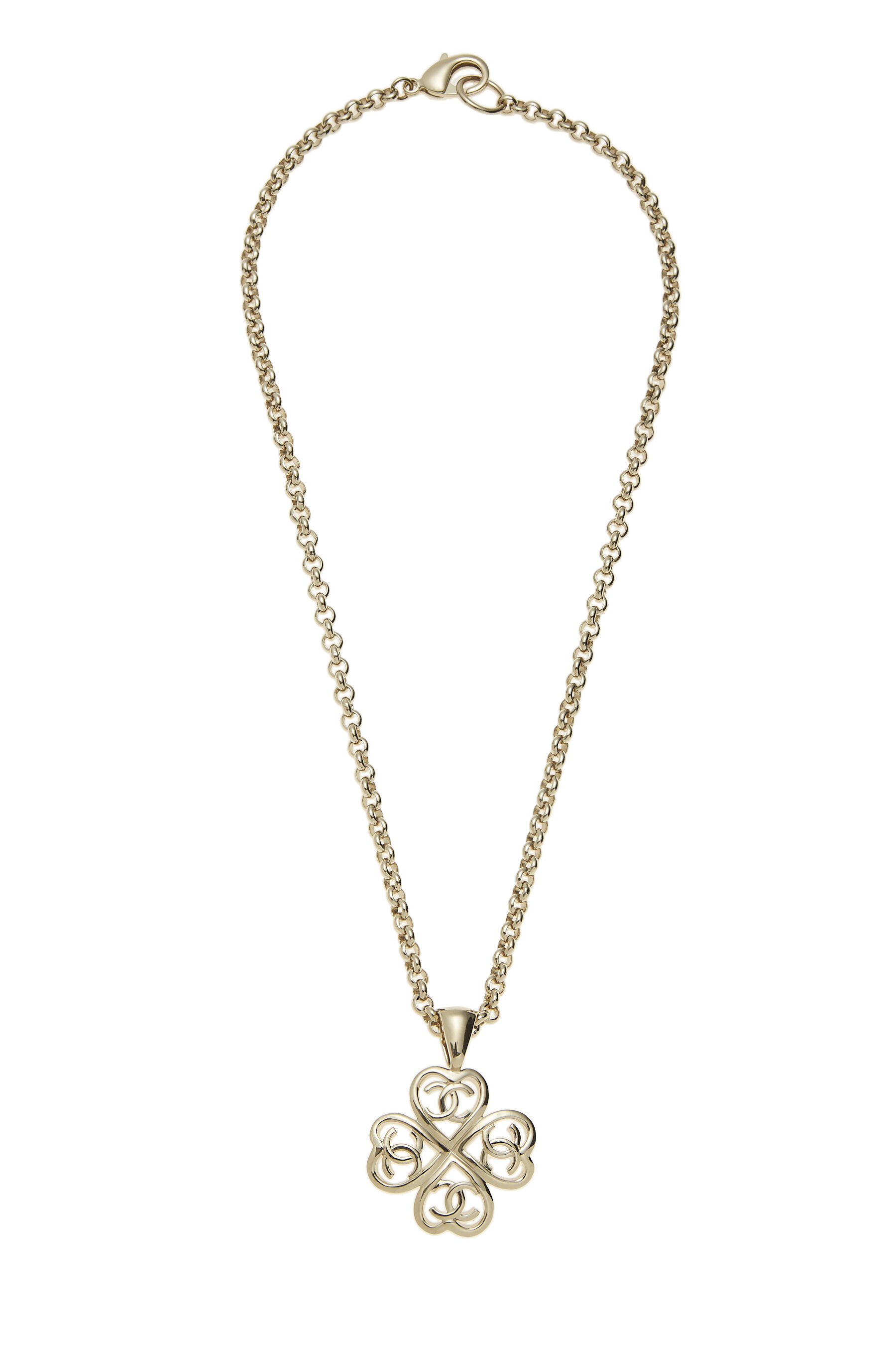 Chanel CC Clover Necklace - Gold - CHA40594
