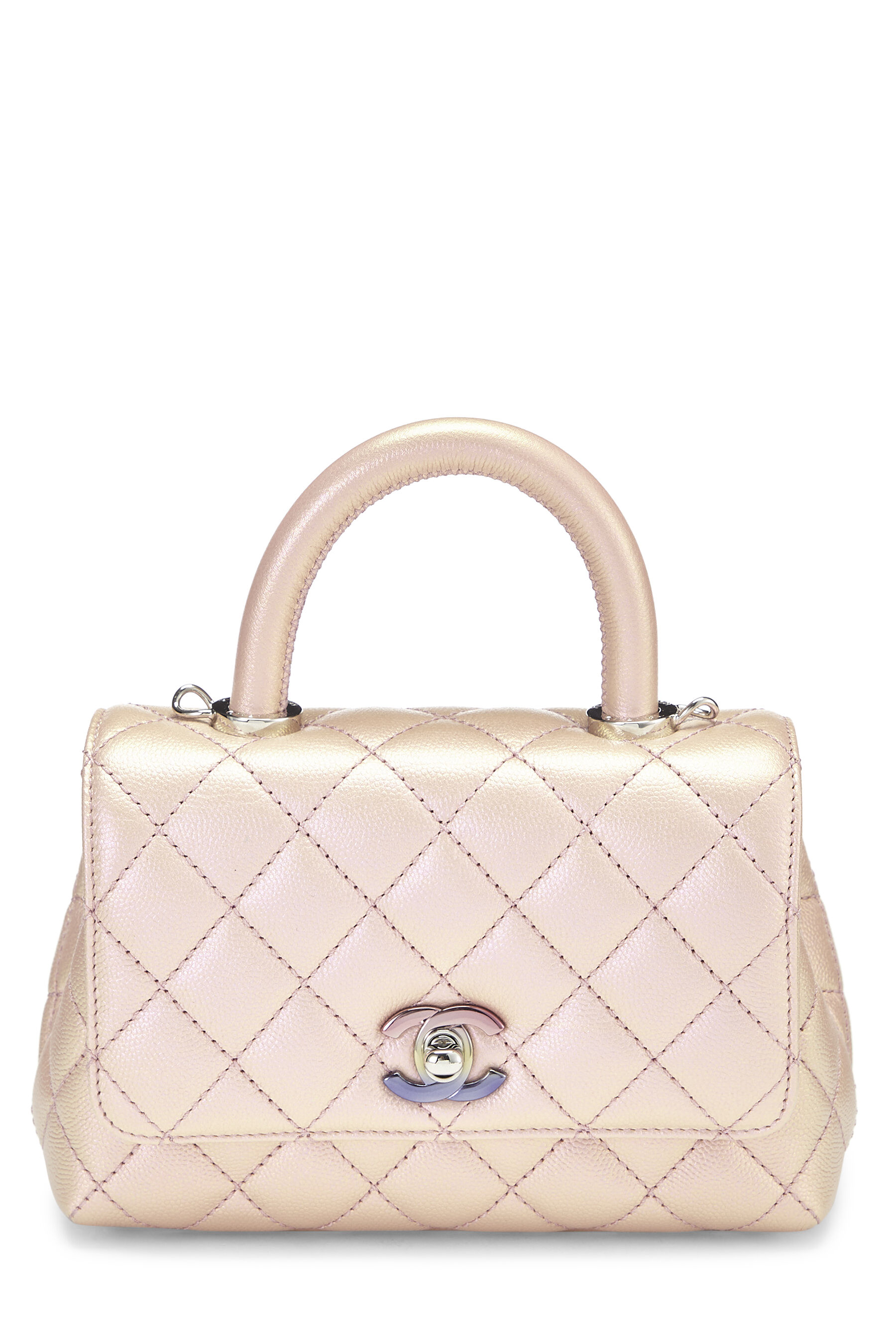 CHANEL Caviar Quilted Mini Coco Handle Flap Pink 1301226
