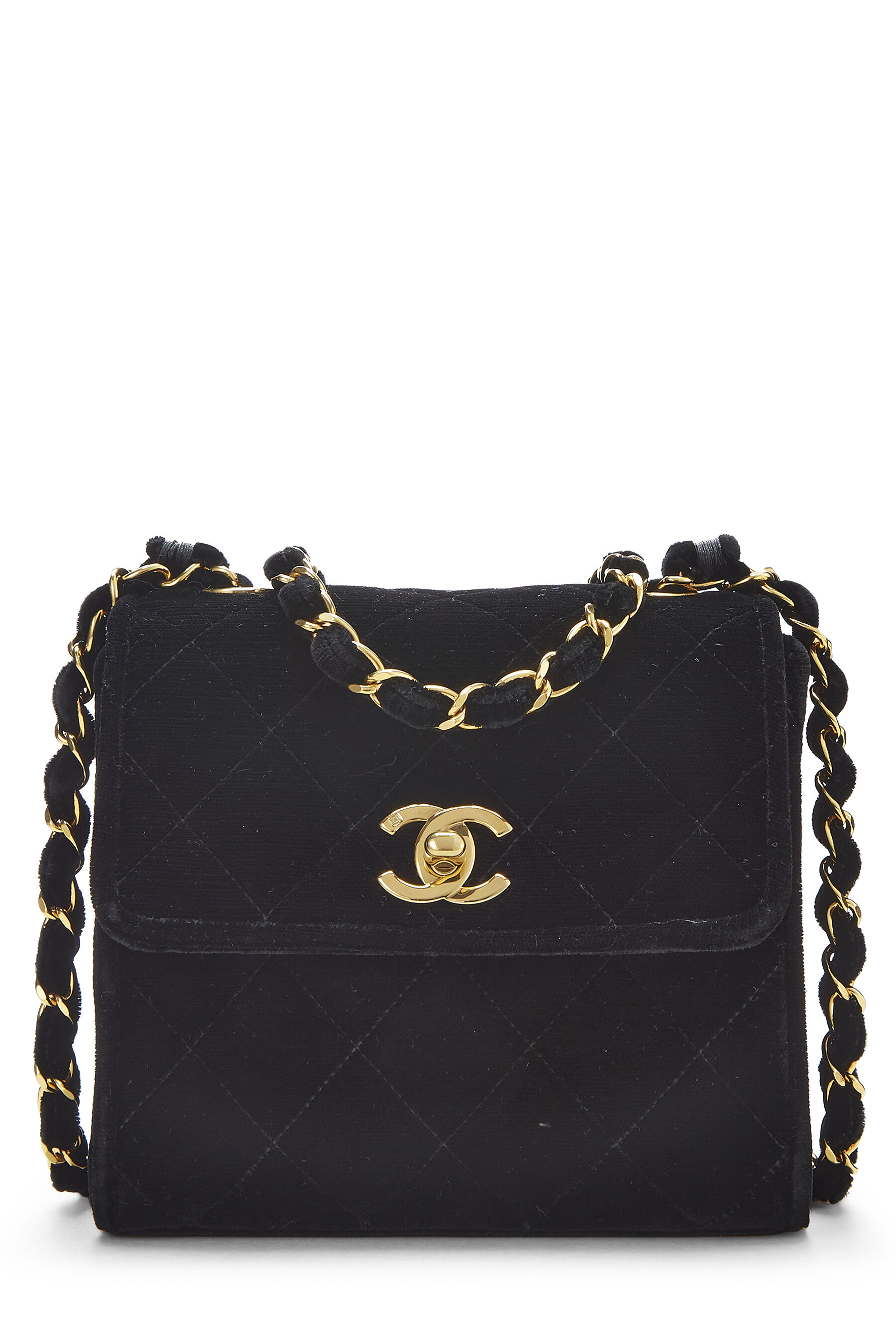 Chanel Black Quilted Velvet Shoulder Bag Mini Q6B05939K9000 | WGACA