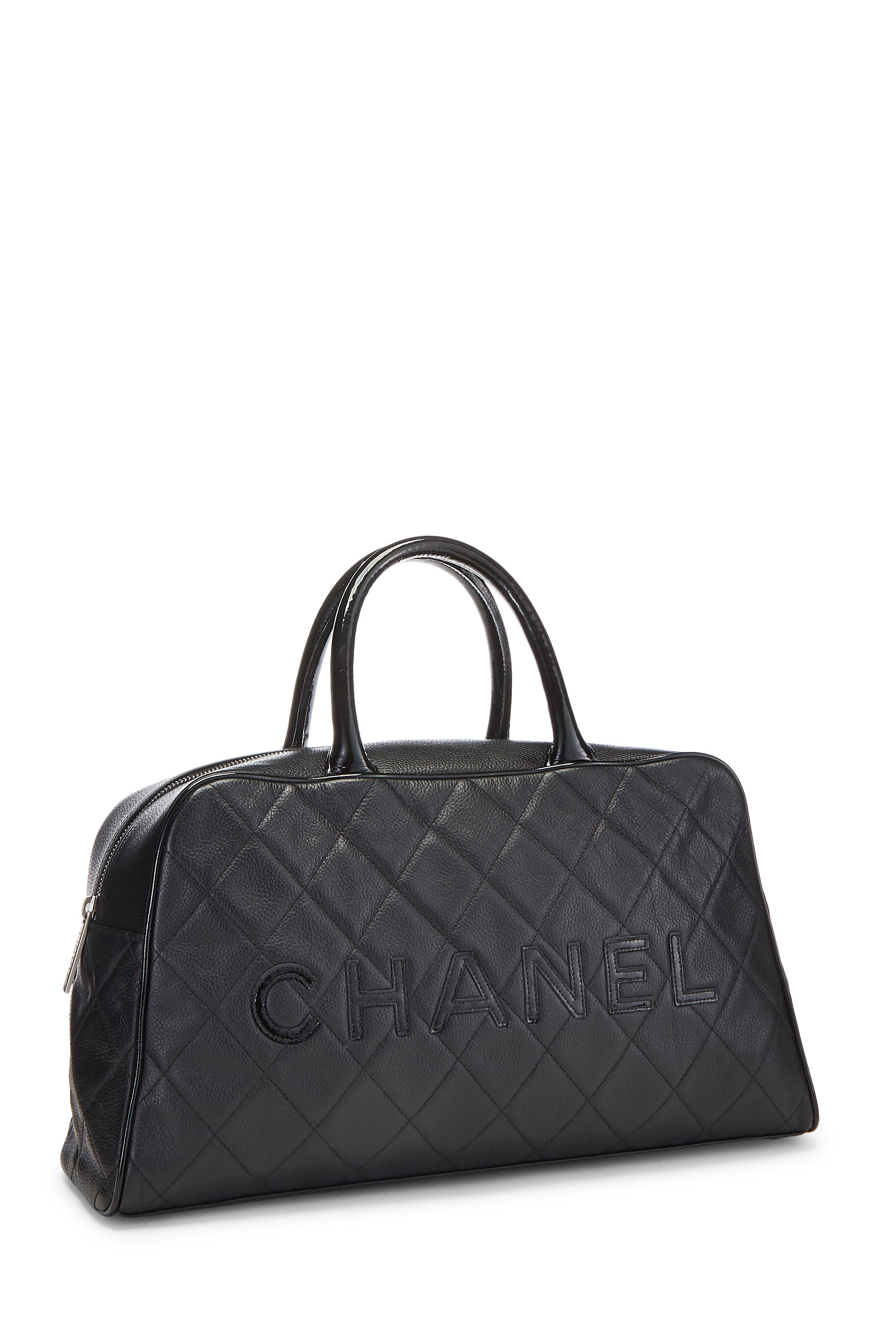 Chanel Black Quilted Caviar Bowler Medium Q6B0190FKB008