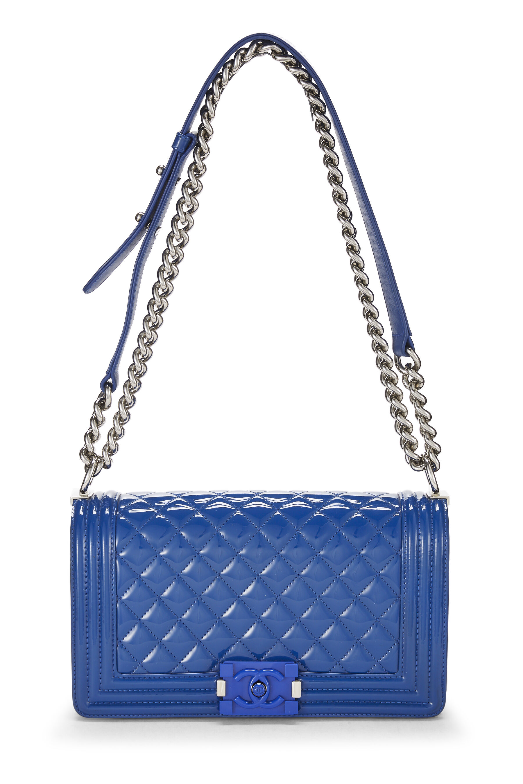 Leather handbag Chanel Blue in Leather - 25965877